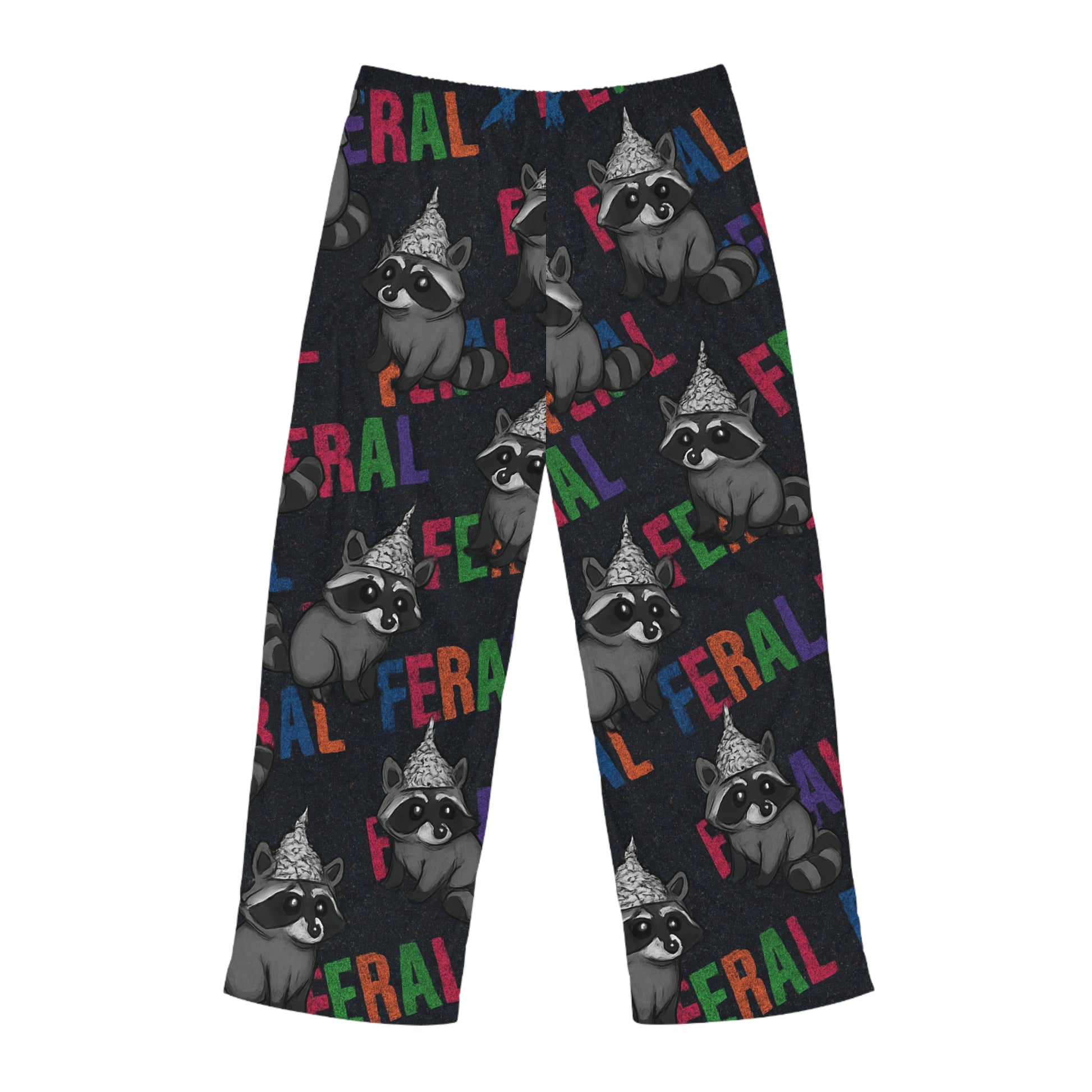 Feral Raccoon Men's Pajama Pants, Comfy Lounge Pants for Cozy Nights, Cute Sleepwear, Fun Gift for Animal Lovers, Perfect for Relaxing
