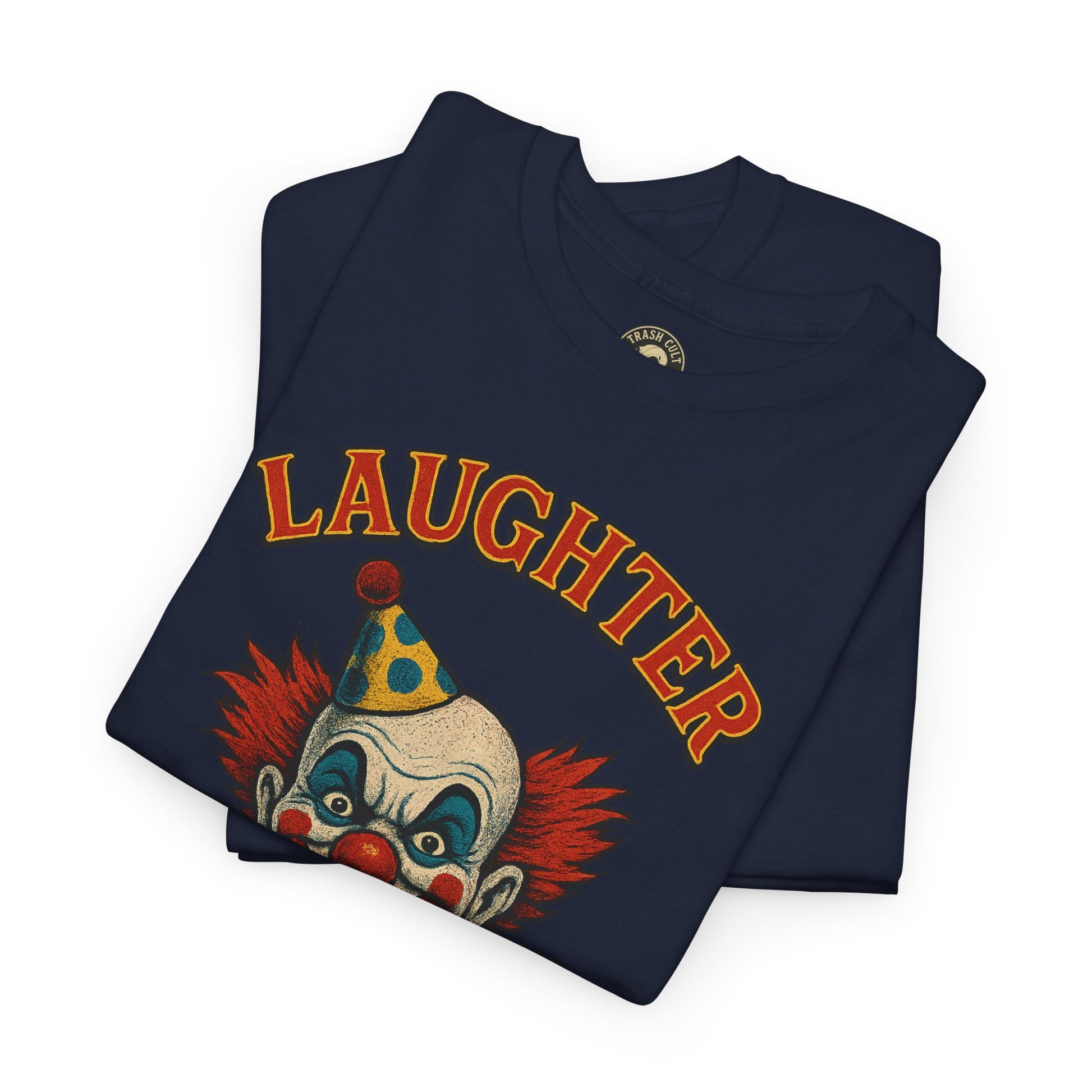 Laughter Isn’t Voluntary Creepy Clown Shirt – Circus Horror Tee – Gildan 5000