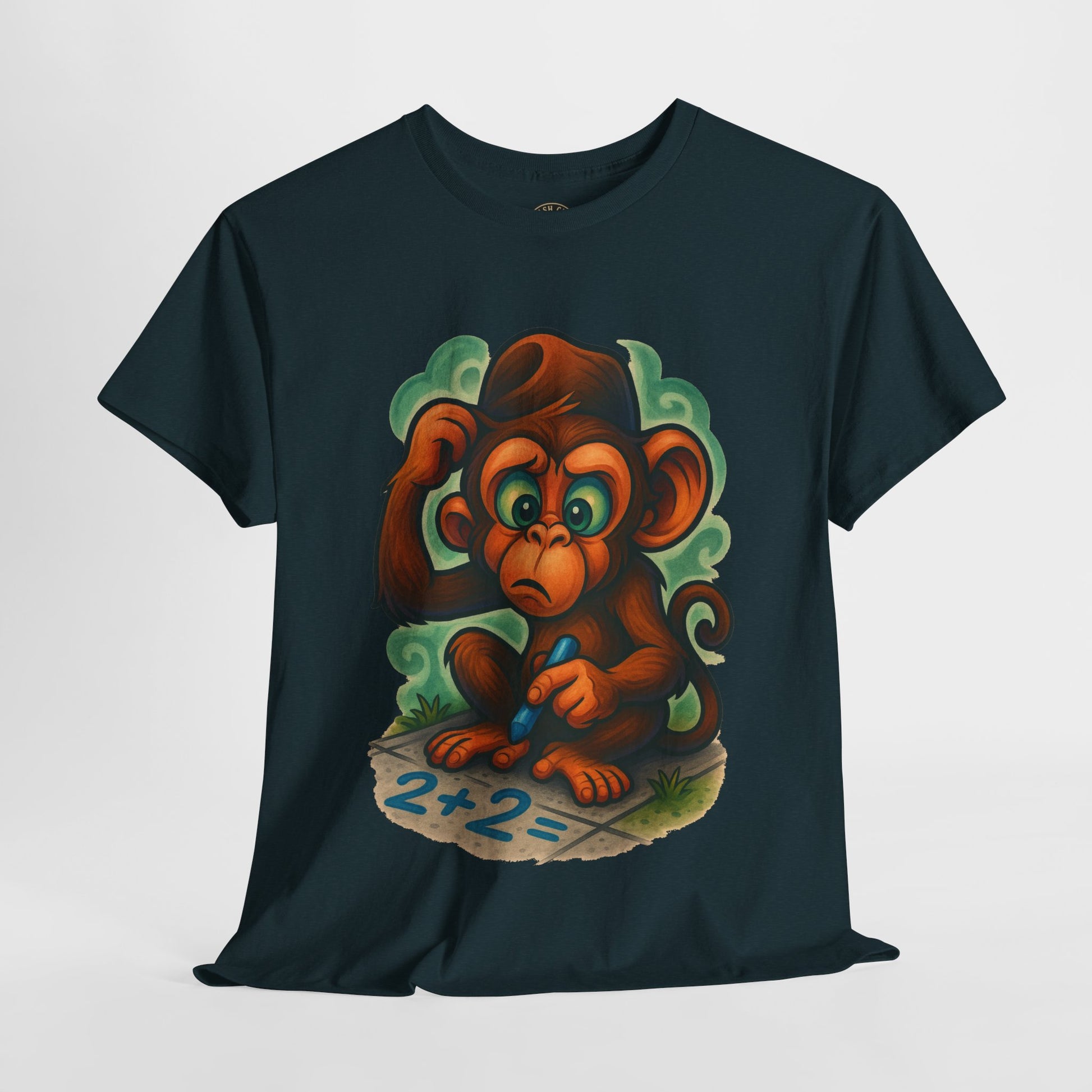 Confused Monkey Math Shirt – Funny Thoughtful Graphic Tee | Unisex Gildan 5000