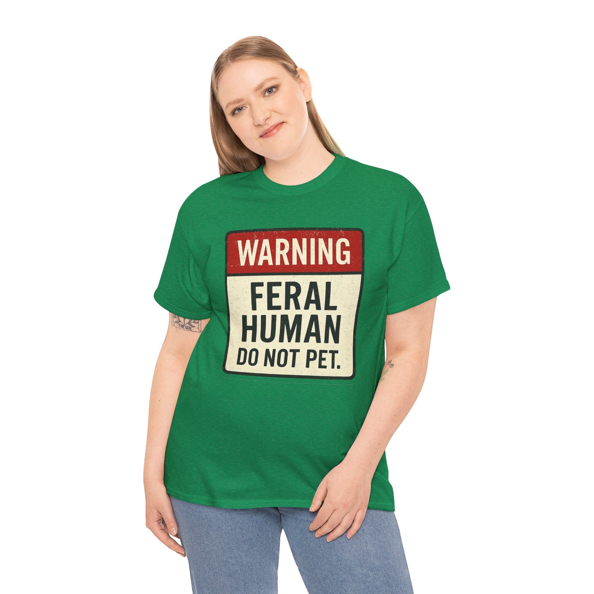 Warning Feral Human Tee: Unisex Humorous Cotton Shirt, Gift for Animal Lovers, Funny Tee, Unique Statement Apparel, Casual Wear, [...]