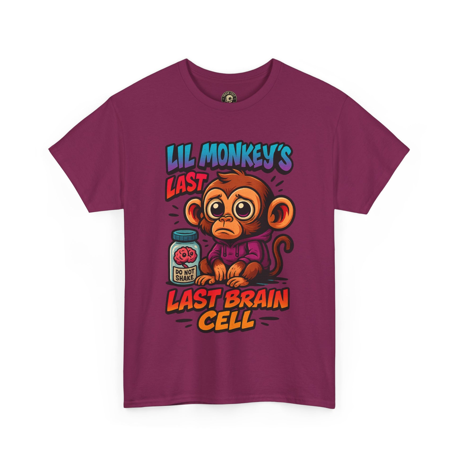 Lil Monkey’s Last Brain Cell Tee – Funny ADHD Cartoon Shirt – Gildan Heavy Cotton