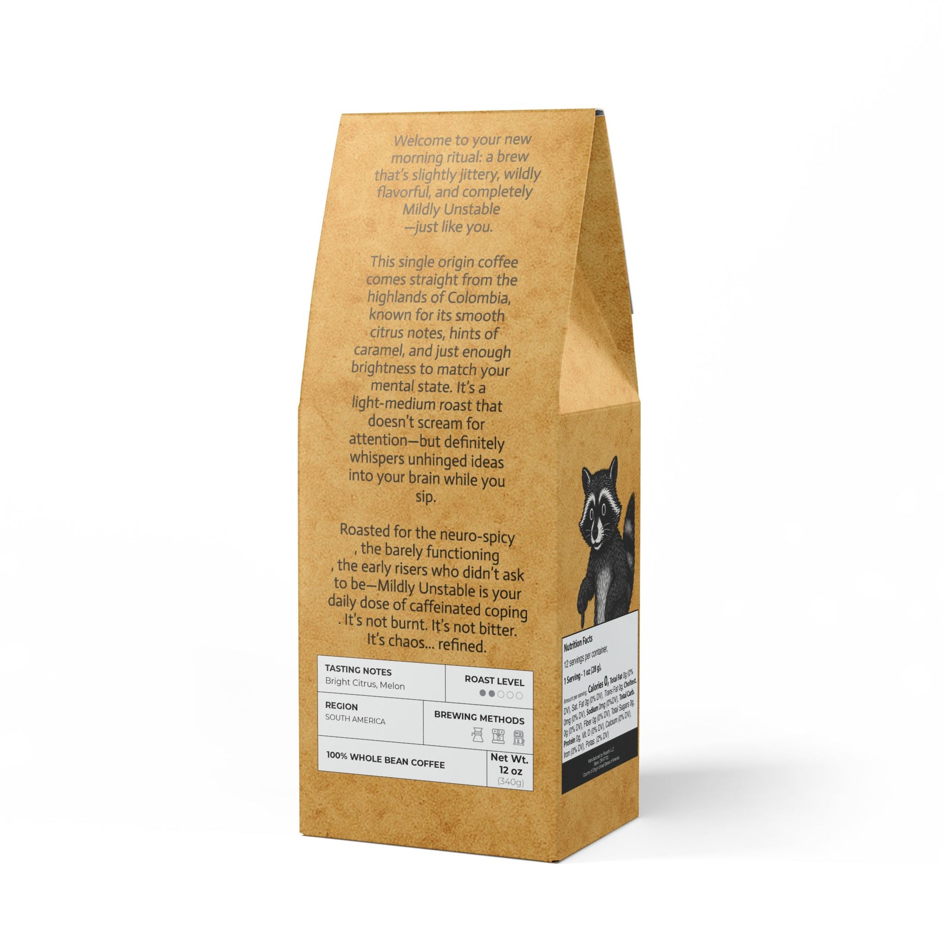 ☕ Mildly Unstable – Colombia Single Origin (Light-Medium Roast)