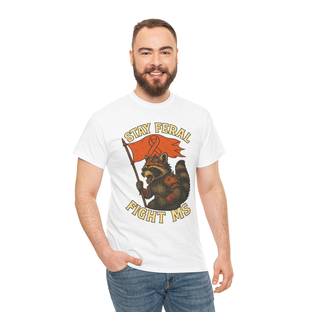 Stay Feral Fight MS Raccoon warrior shirt