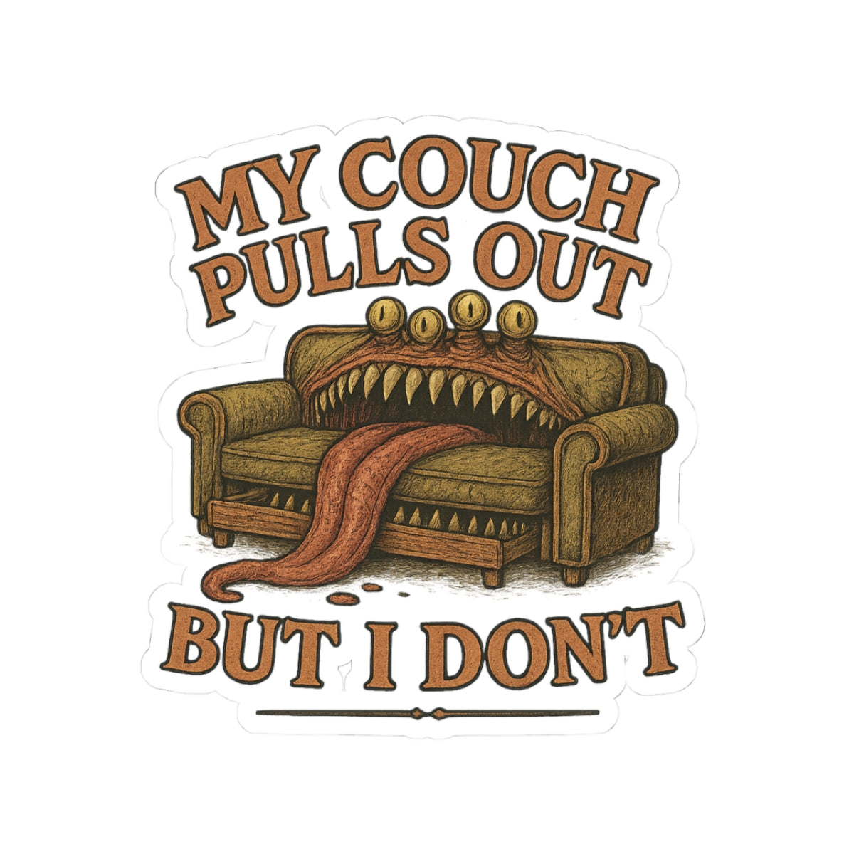 Funny Couch Sticker, Hilarious Home Decor, Laptop Sticker, Gift for Couch Lovers, Quirky Wall Art