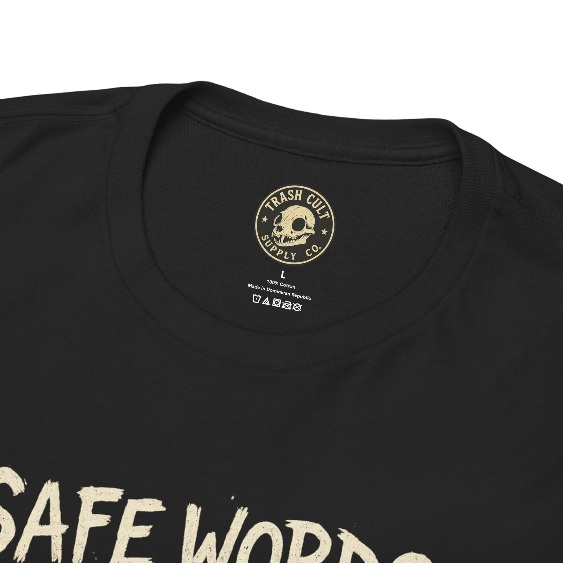 Safe Words Save Lives Tee – Trashcore BDSM Humor Shirt, Pineapple Consent Raccoon Graphic – Gildan 5000 Unisex Heavy Cotton