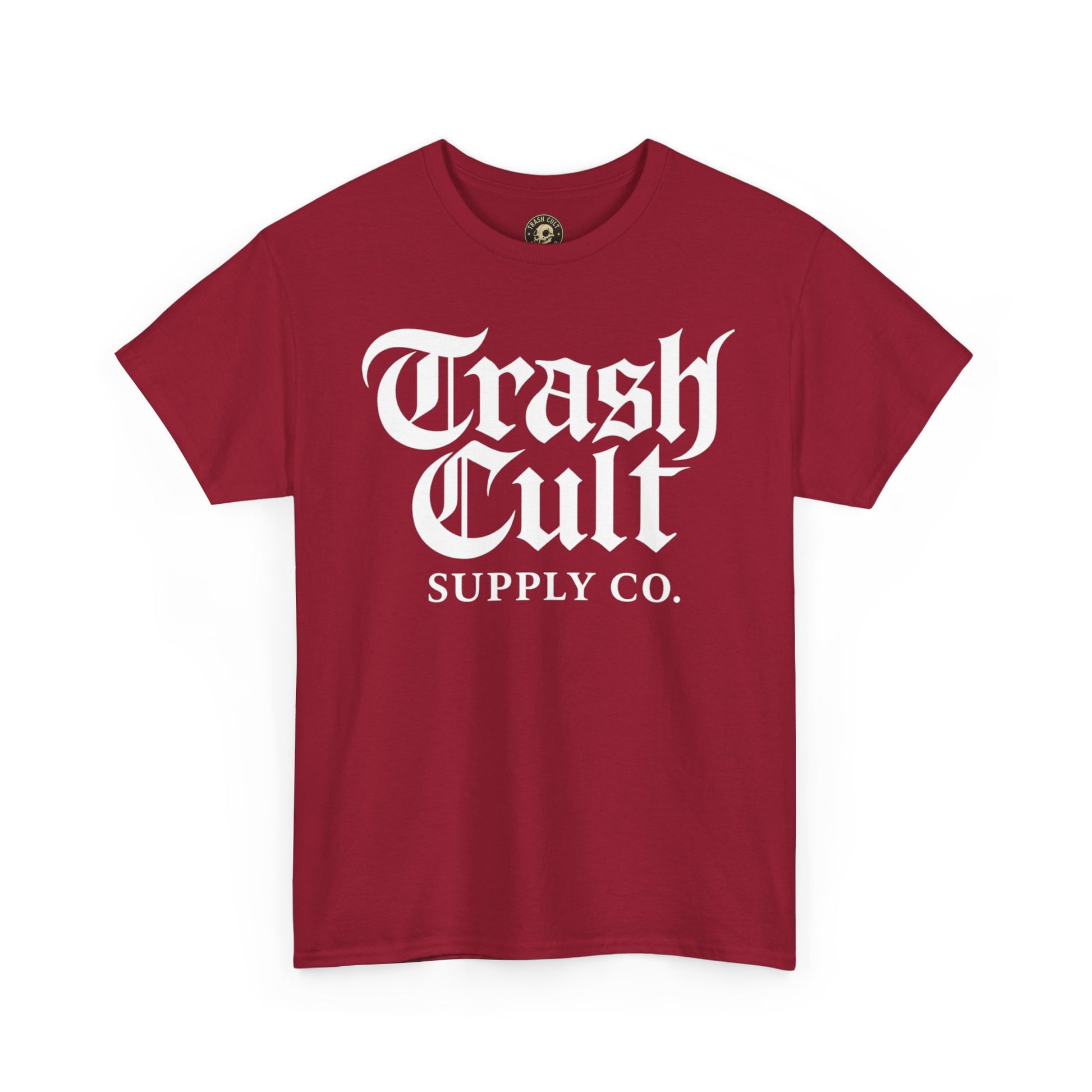 Trash Cult Gothic Logo Shirt – White Cyber Gothic Print on Gildan 5000