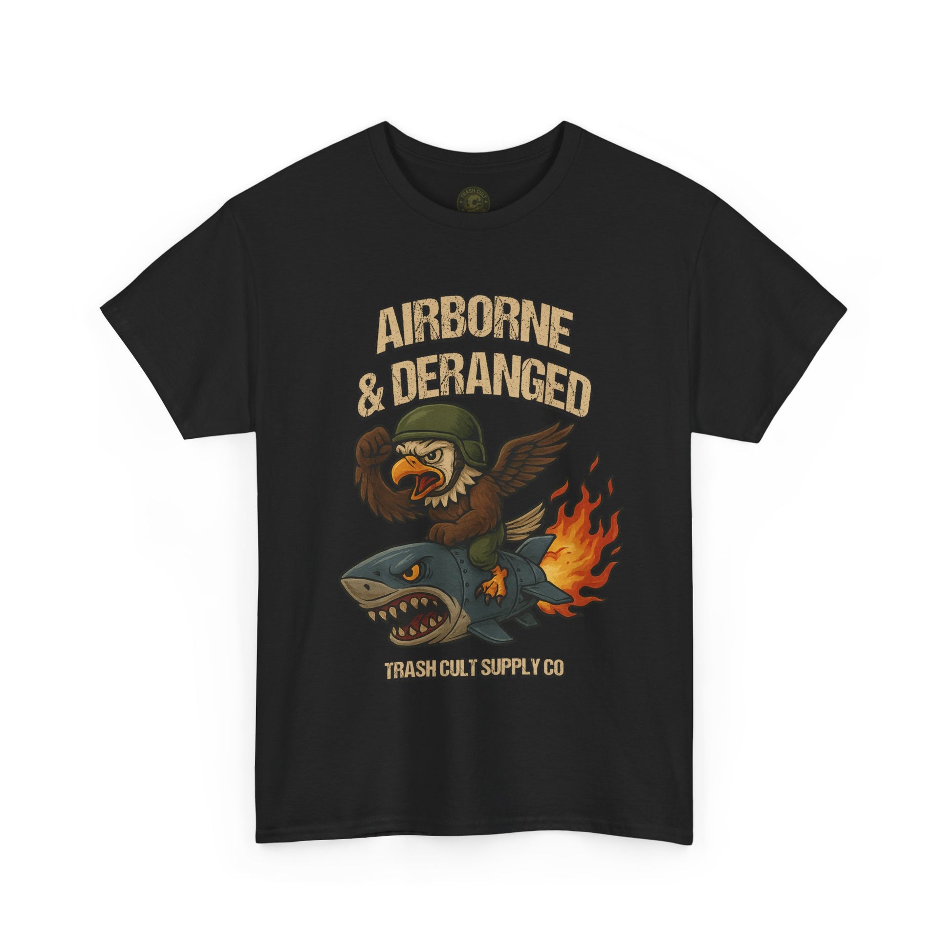 Airborne & Deranged T-Shirt – Trash Cult Supply Co. | Gildan 5000 Heavy Cotton Tee