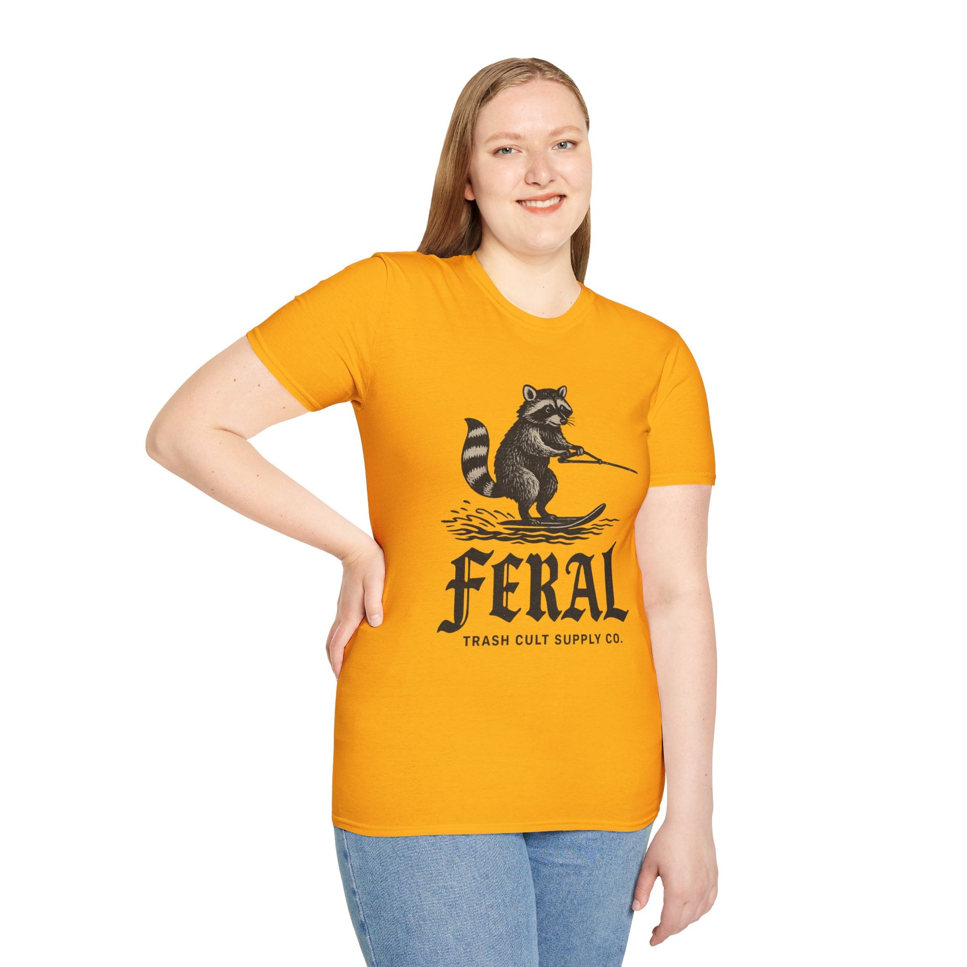 Feral Water Skiing Raccoon Vintage Shirt – Trash Cult Supply Co. | Gildan 2000 Softstyle