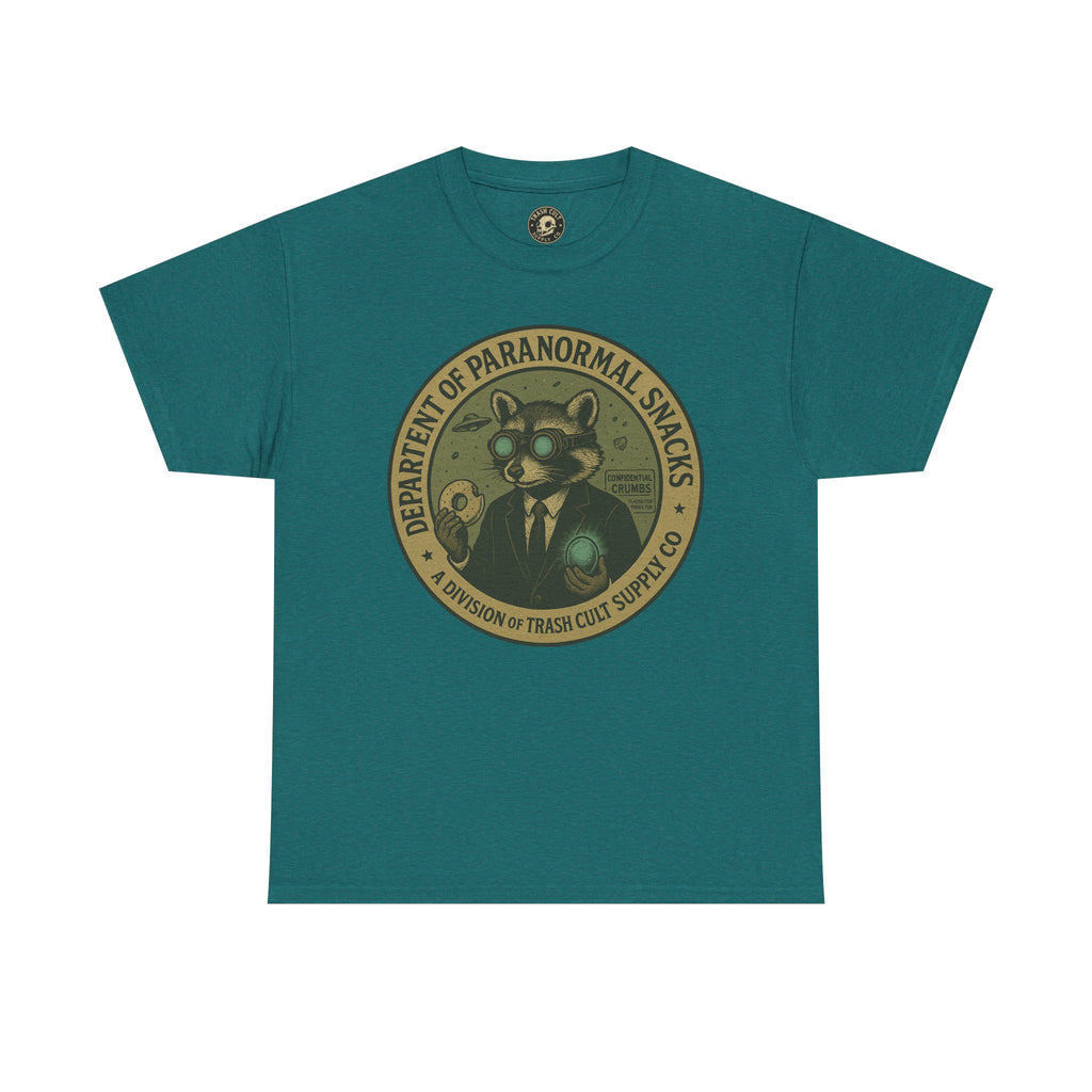 Department of Paranormal Snacks Shirt – Trash Cult Supply Co – Vintage Cryptid Division Tee – Gildan 5000
