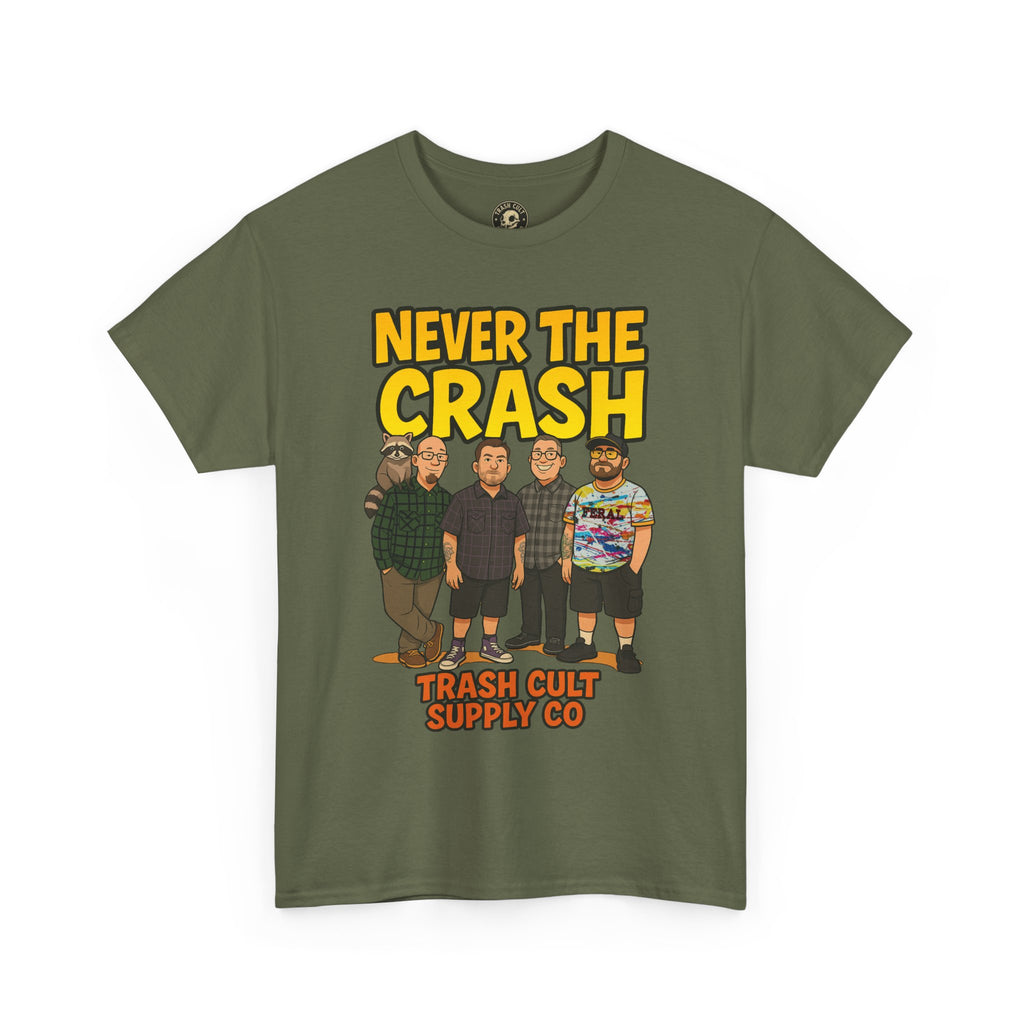 Never The Crash Band Shirt – Bold Graffiti Logo Tee - EXCLUSIVE | Gildan 5000