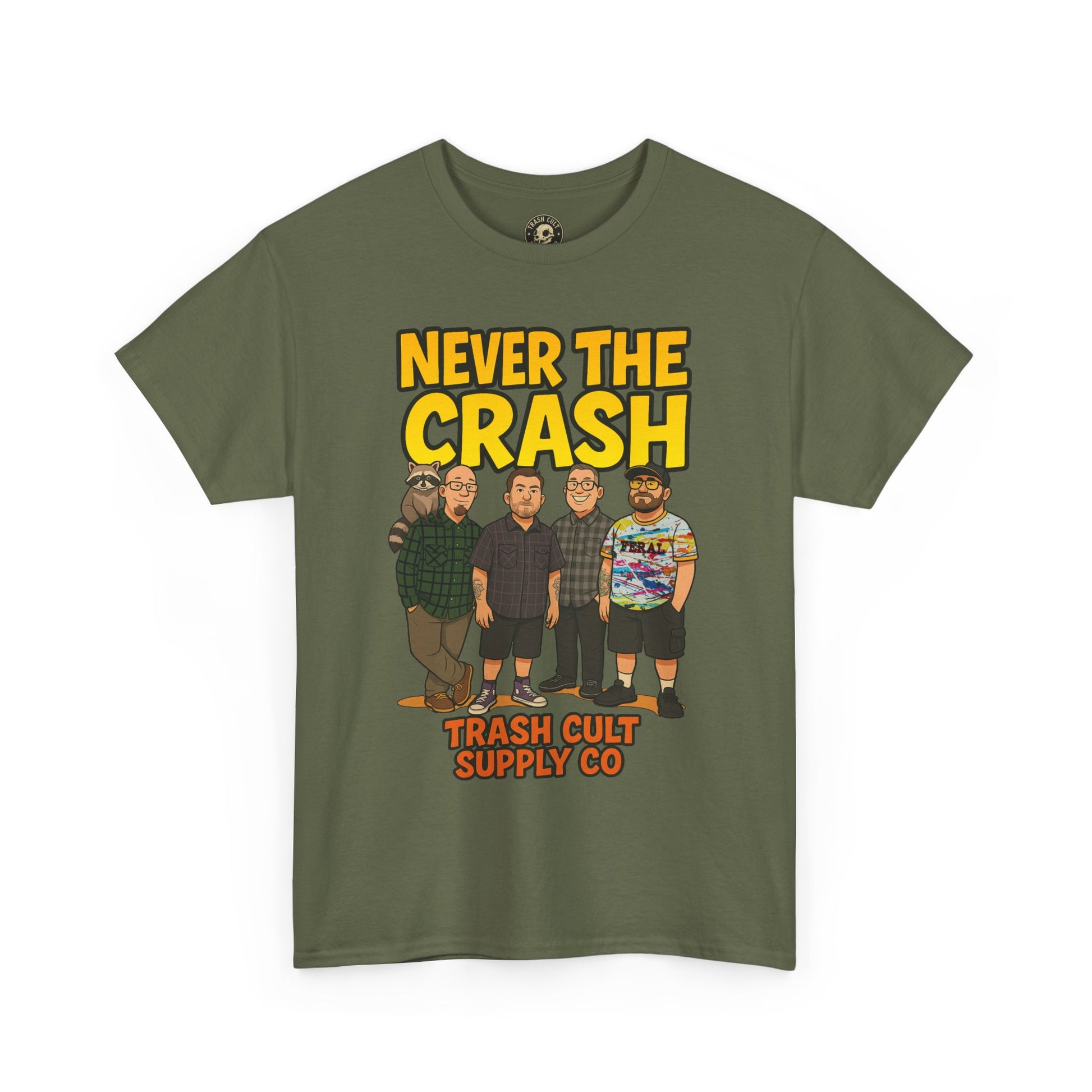 Never The Crash Band Shirt – Bold Graffiti Logo Tee - EXCLUSIVE | Gildan 5000
