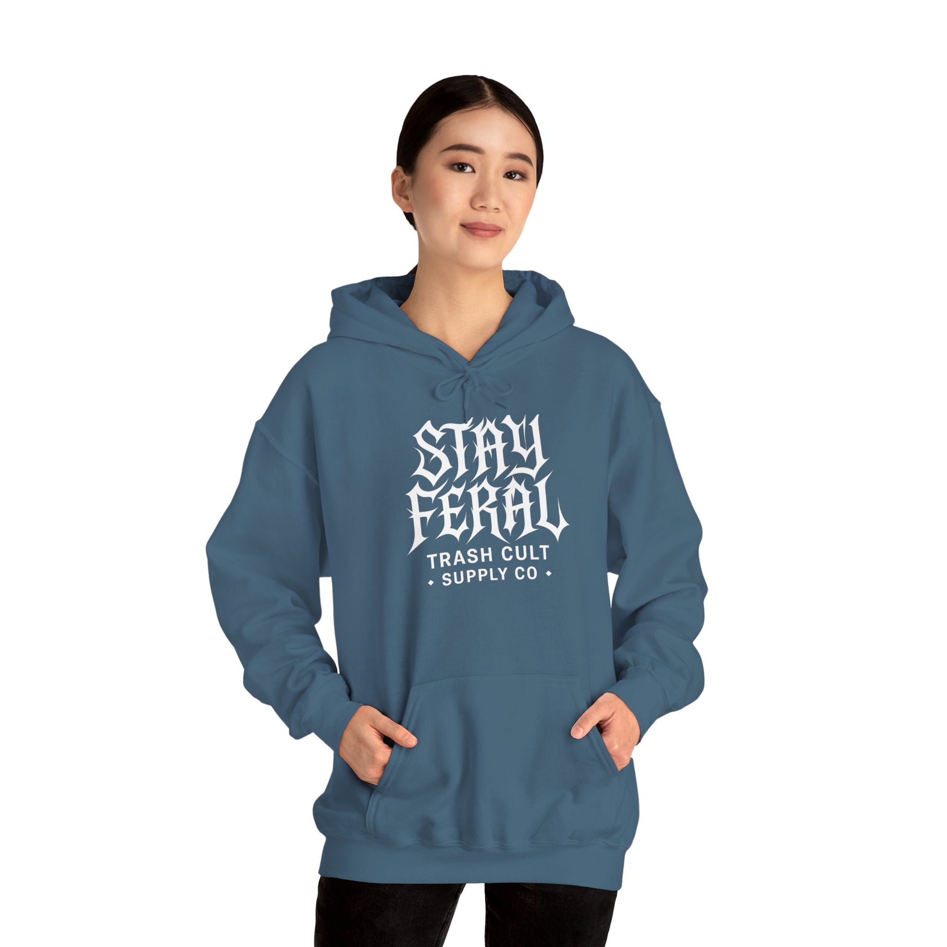 Stay Feral Gothic Hoodie – Trash Cult Supply Co Unisex Pullover