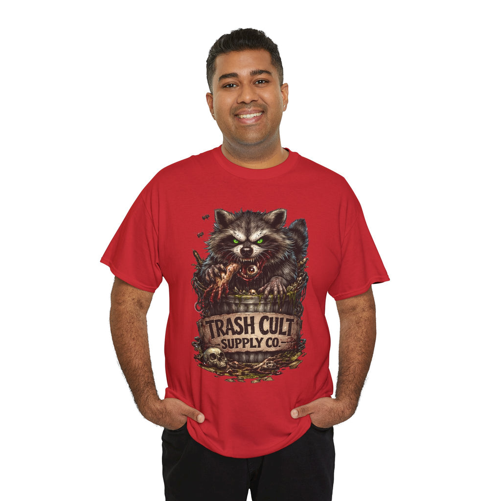 Raccoon 'Trash Cult Supply Co.' Graphic Tee — Vintage Grunge Animal Streetwear