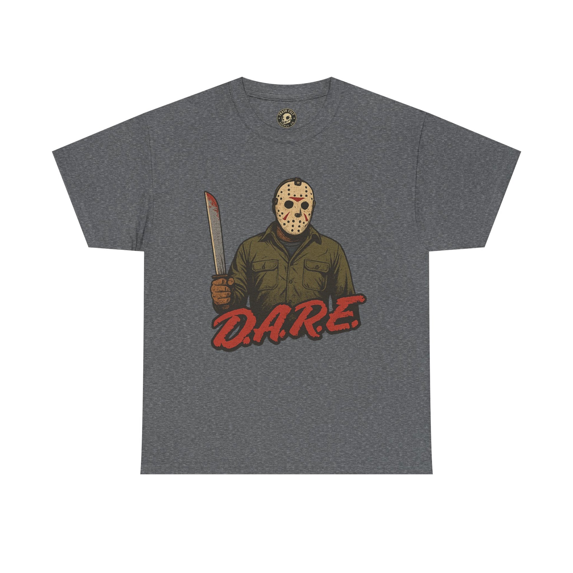Jason Voorhees D.A.R.E. Parody Shirt – 1980s Horror Meme Tee | Gildan 5000 Slasher Graphic