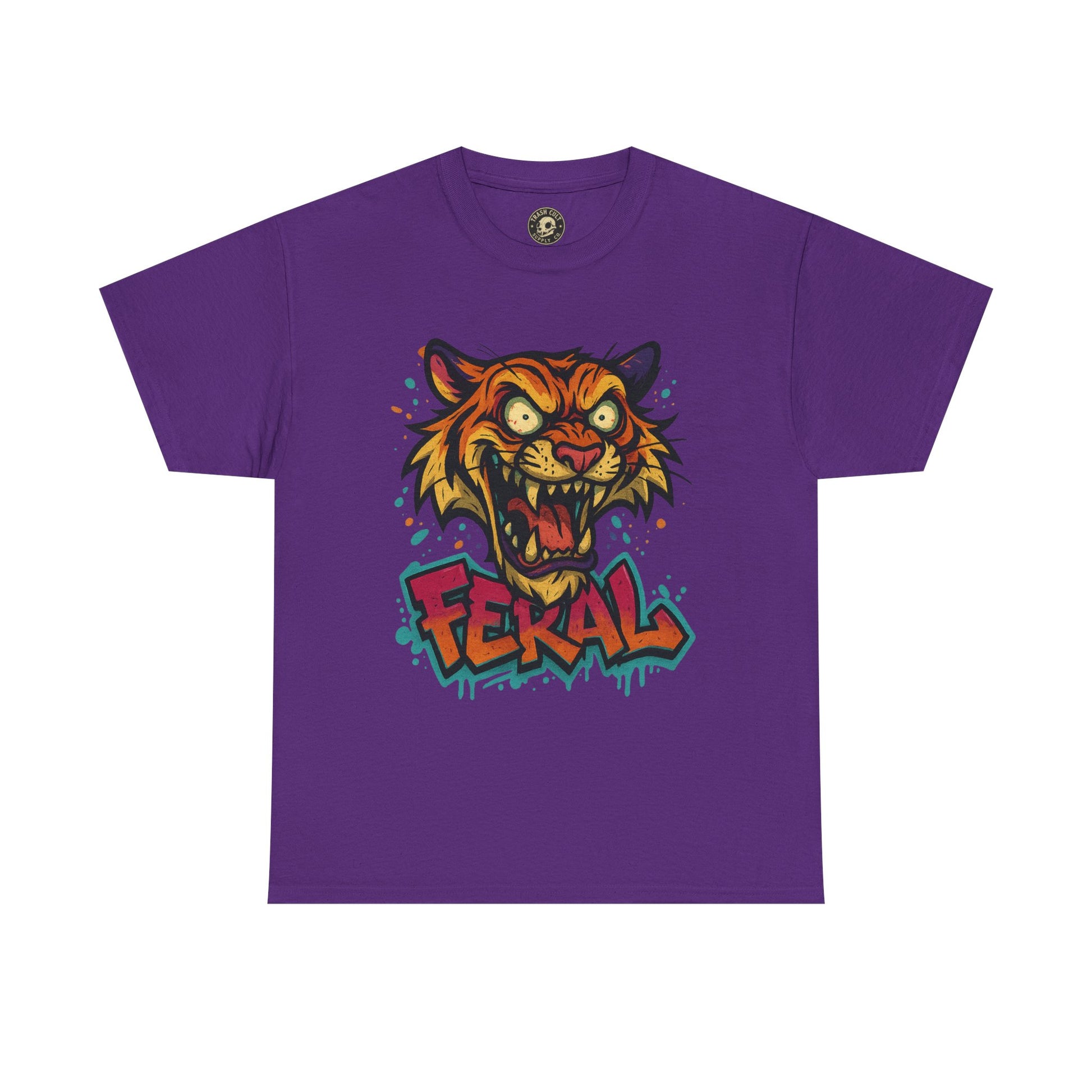 Feral Tiger Graphic Tee, Custom Artwork Shirt, Vintage Style T-Shirt, Casual Wear, Unique Gift for Animal Lovers