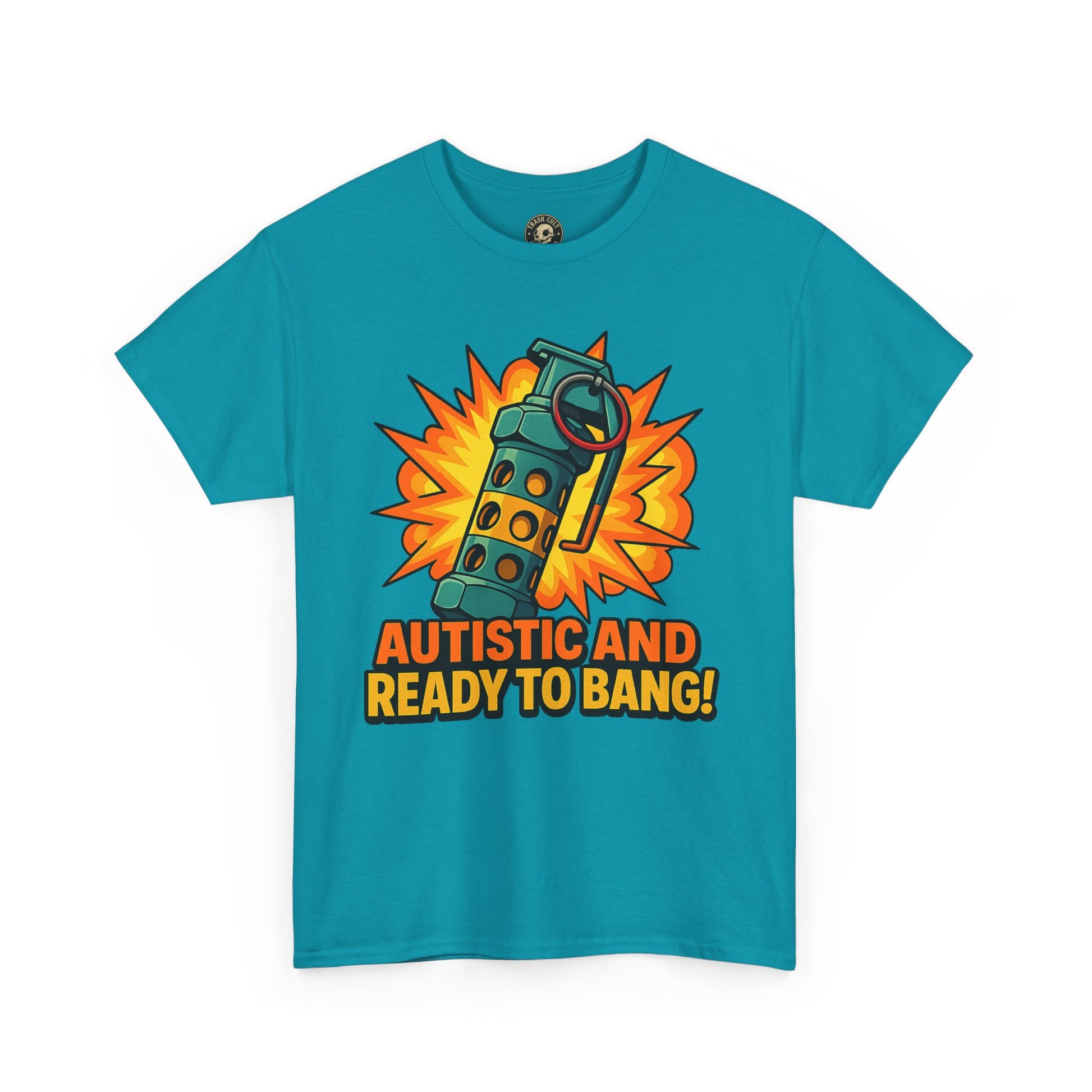 Autistic and Ready to Bang! Unisex Heavy Cotton Tee | Fun Graphic Tee, Autistic Pride, Gift for Autism Awareness, Casual Wear