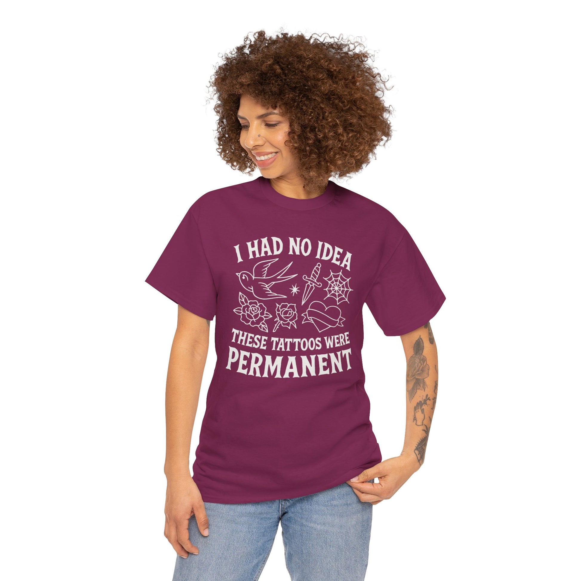 I Had No Idea These Tattoos Were Permanent Shirt – Funny Tattoo Flash Tee – Gildan 5000
