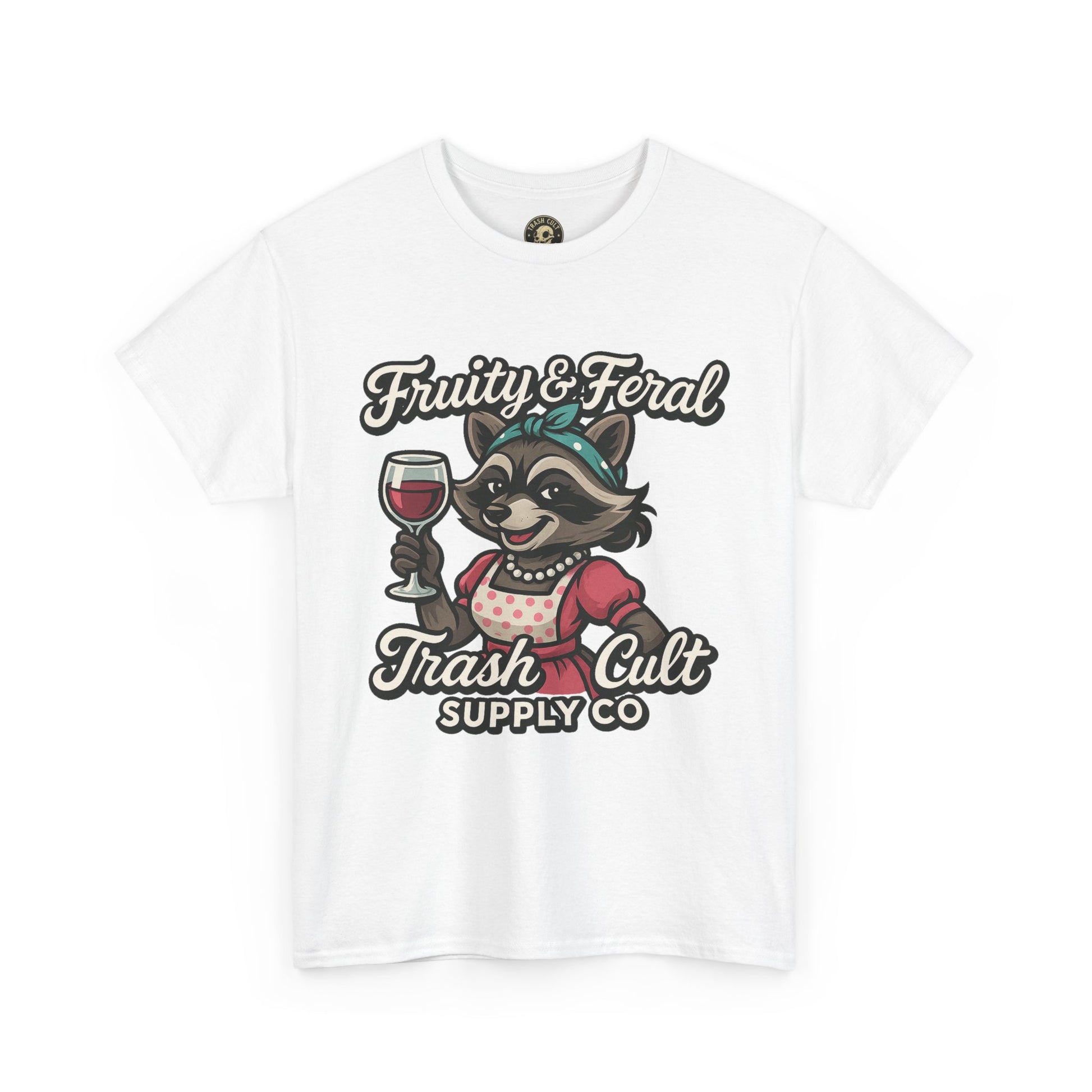 Fruity & Feral Raccoon Housewife Tee – Trash Cult Supply Co. on Gildan 5000