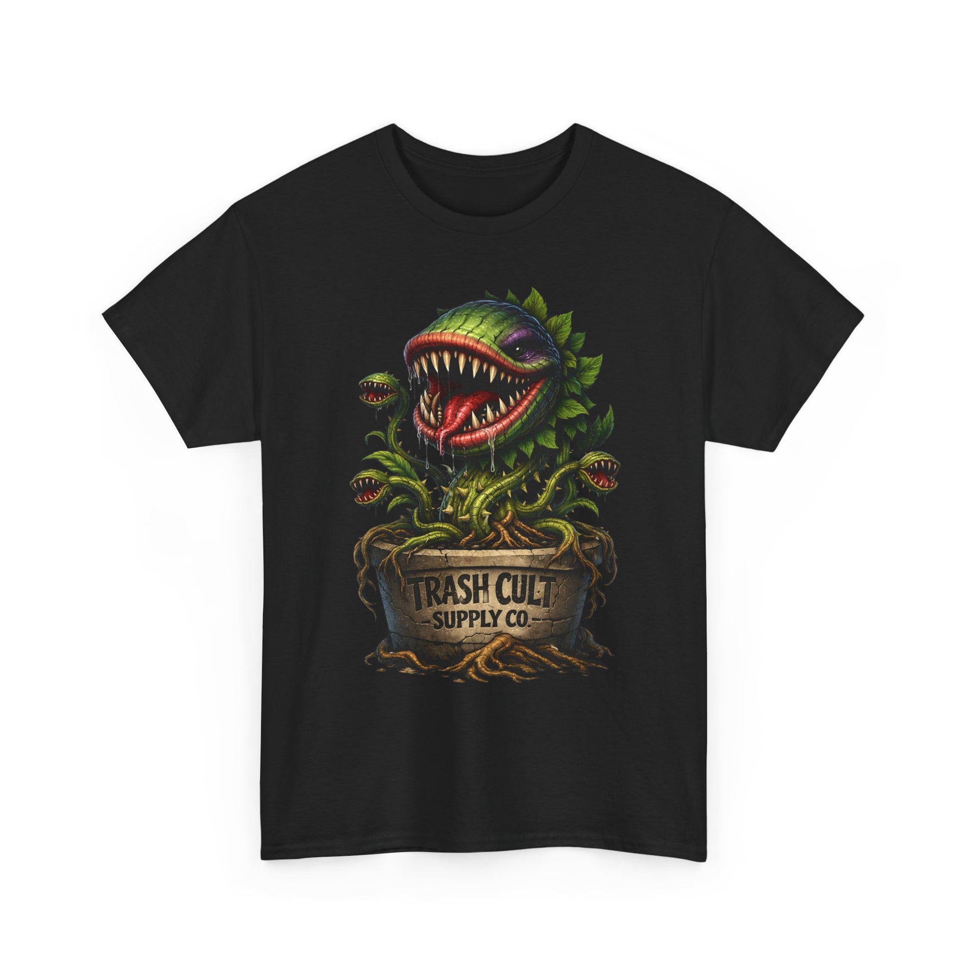 Carnivorous Plant Graphic Tee — "Trash Cult Supply Co." Potted Monster Shirt