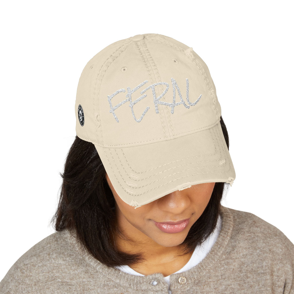 FERAL Distressed Dad Hat – Stay Weird Vintage Cap