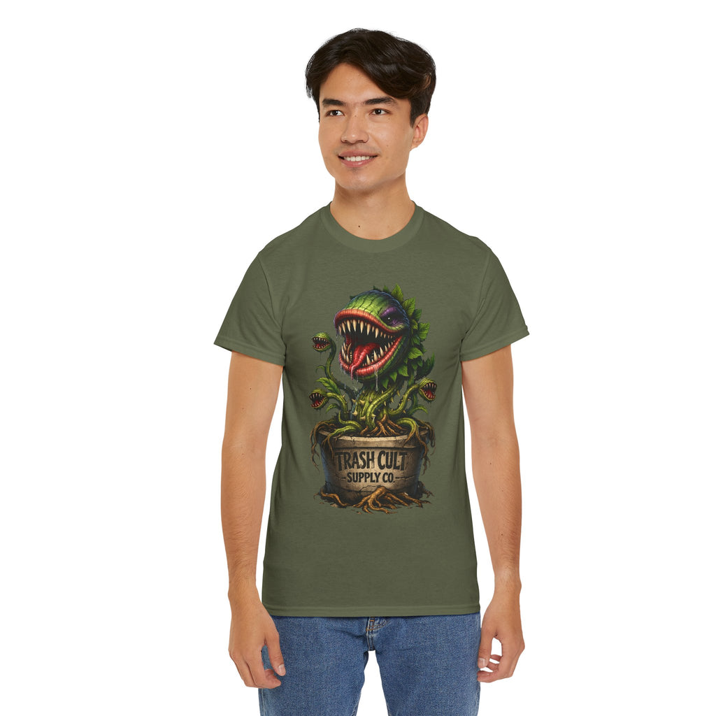 Carnivorous Plant Graphic Tee — "Trash Cult Supply Co." Potted Monster Shirt