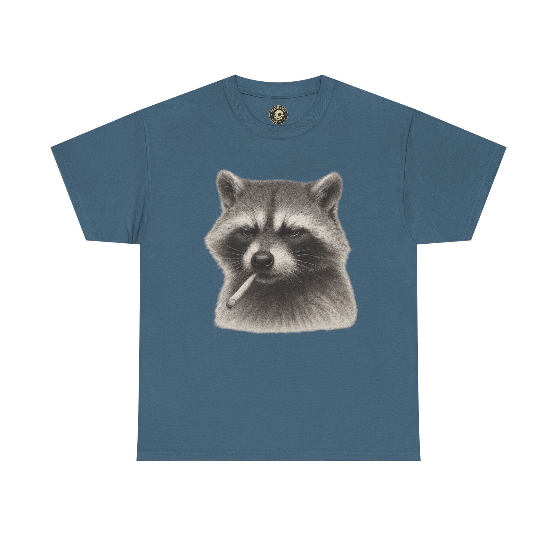 Dirty Harry Raccoon Halftone Shirt – Soft Grit Aesthetic, Smoking Trash Panda Graphic Tee