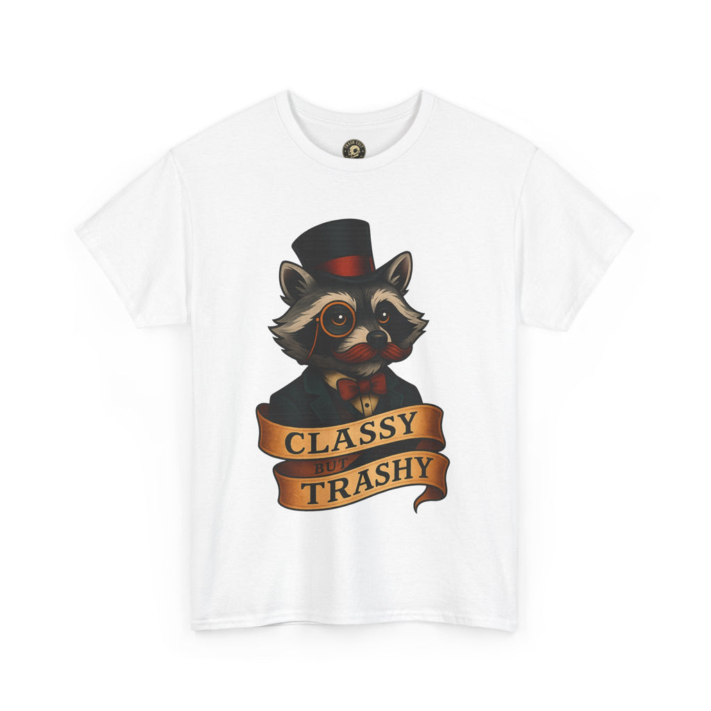 Classy Trashy Raccoon Tee, Unisex Heavy Cotton Tee, Funny Animal Shirt, Unique Gift, Casual Wear, Vintage Style T-Shirt