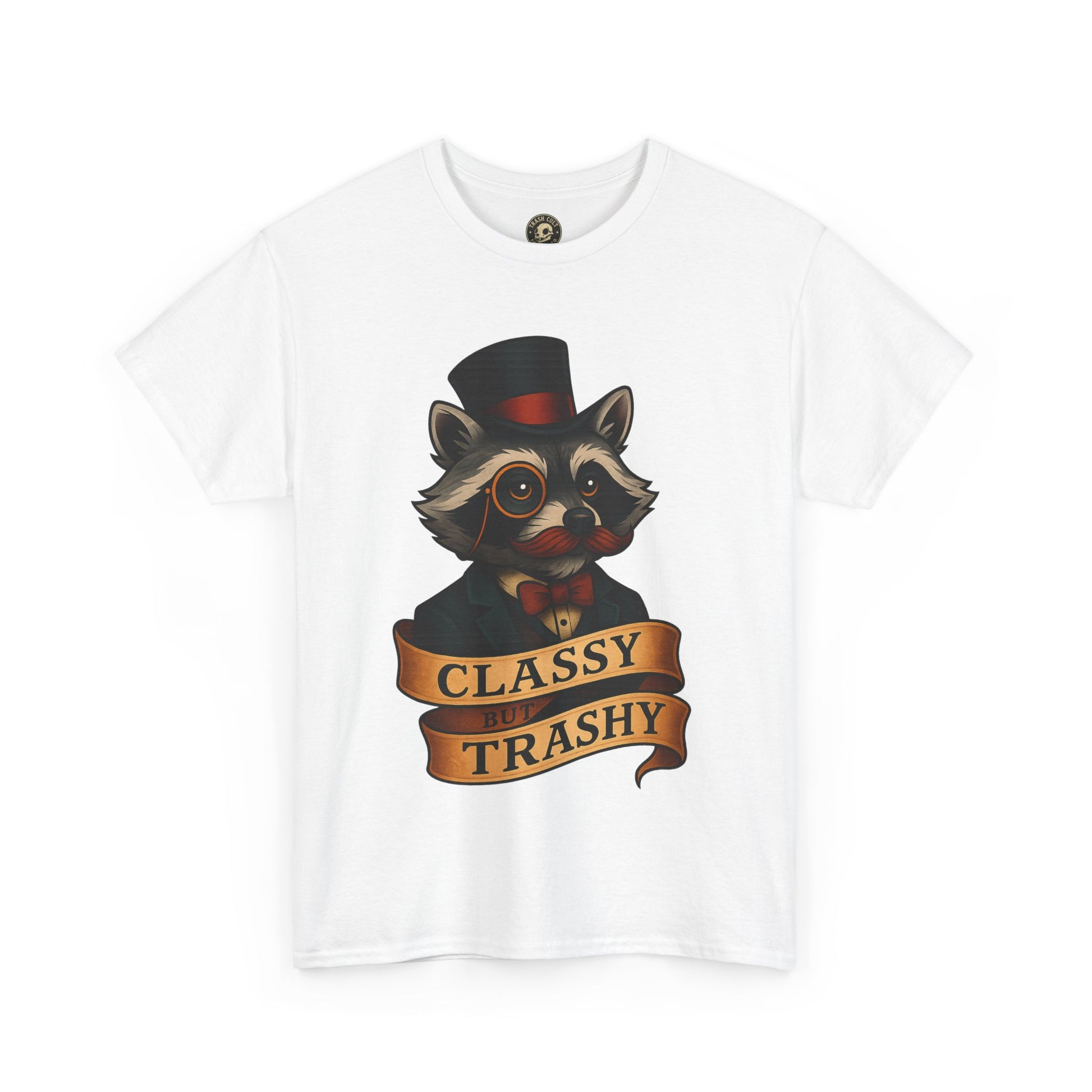 Classy Trashy Raccoon Tee, Unisex Heavy Cotton Tee, Funny Animal Shirt, Unique Gift, Casual Wear, Vintage Style T-Shirt