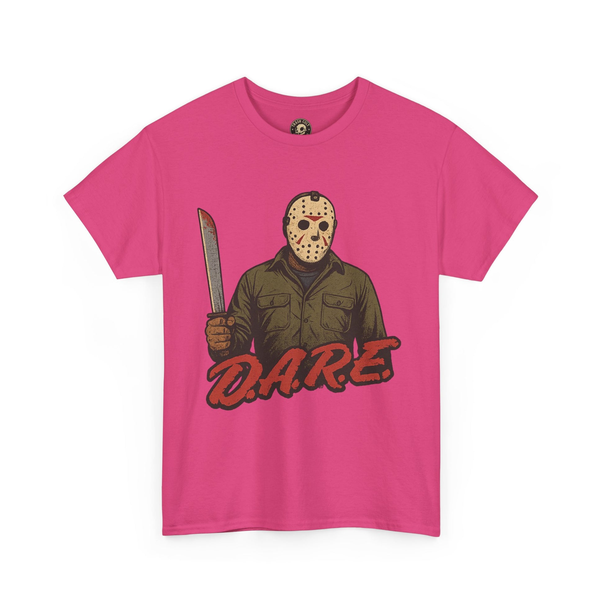 Jason Voorhees D.A.R.E. Parody Shirt – 1980s Horror Meme Tee | Gildan 5000 Slasher Graphic