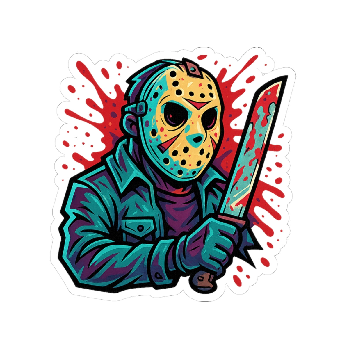 Jason Voorhees Graffiti Sticker – New School Slasher Art Kiss Cut