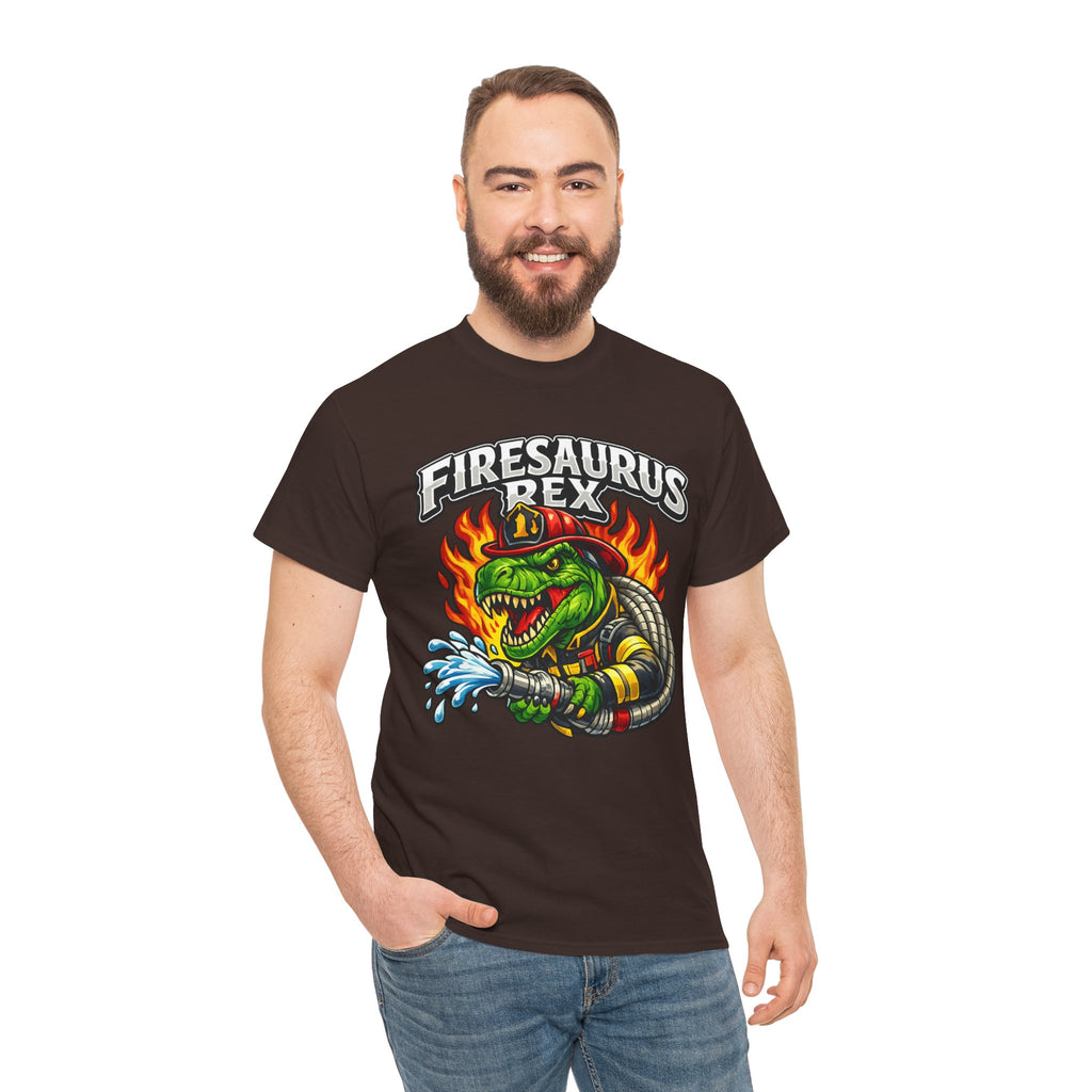 Firesaurus Rex T-Shirt — Funny Firefighter Dinosaur Tee