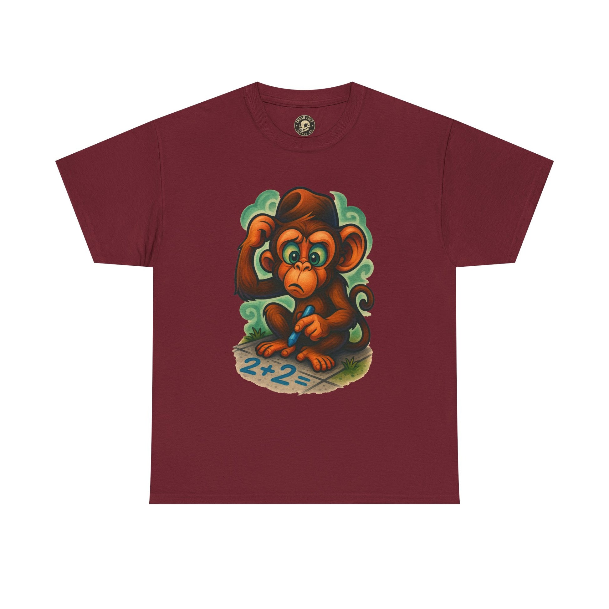 Confused Monkey Math Shirt – Funny Thoughtful Graphic Tee | Unisex Gildan 5000