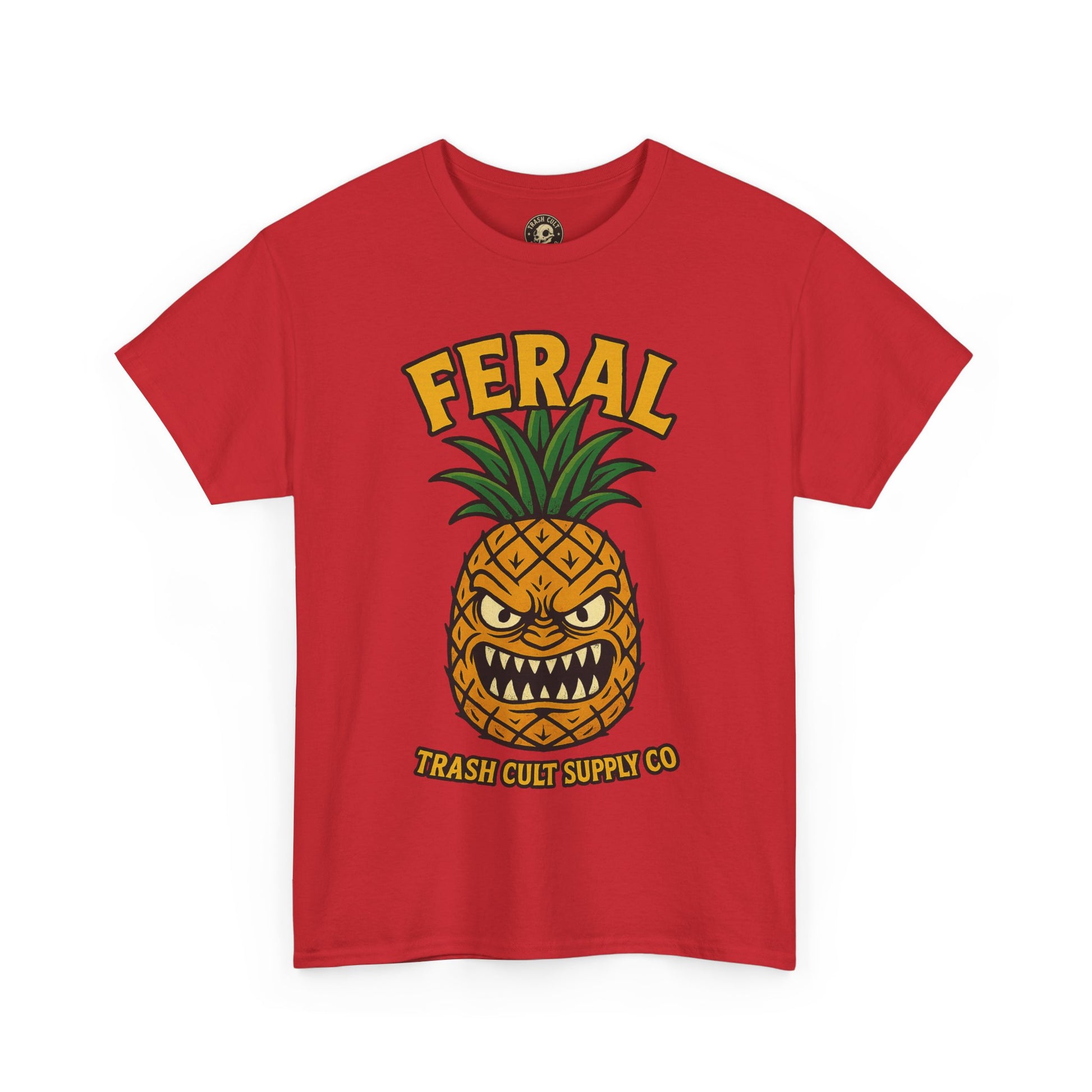 Feral Evil Pineapple Shirt – Aggressive Fruit Trashcore Tee – Gildan 5000 Unisex