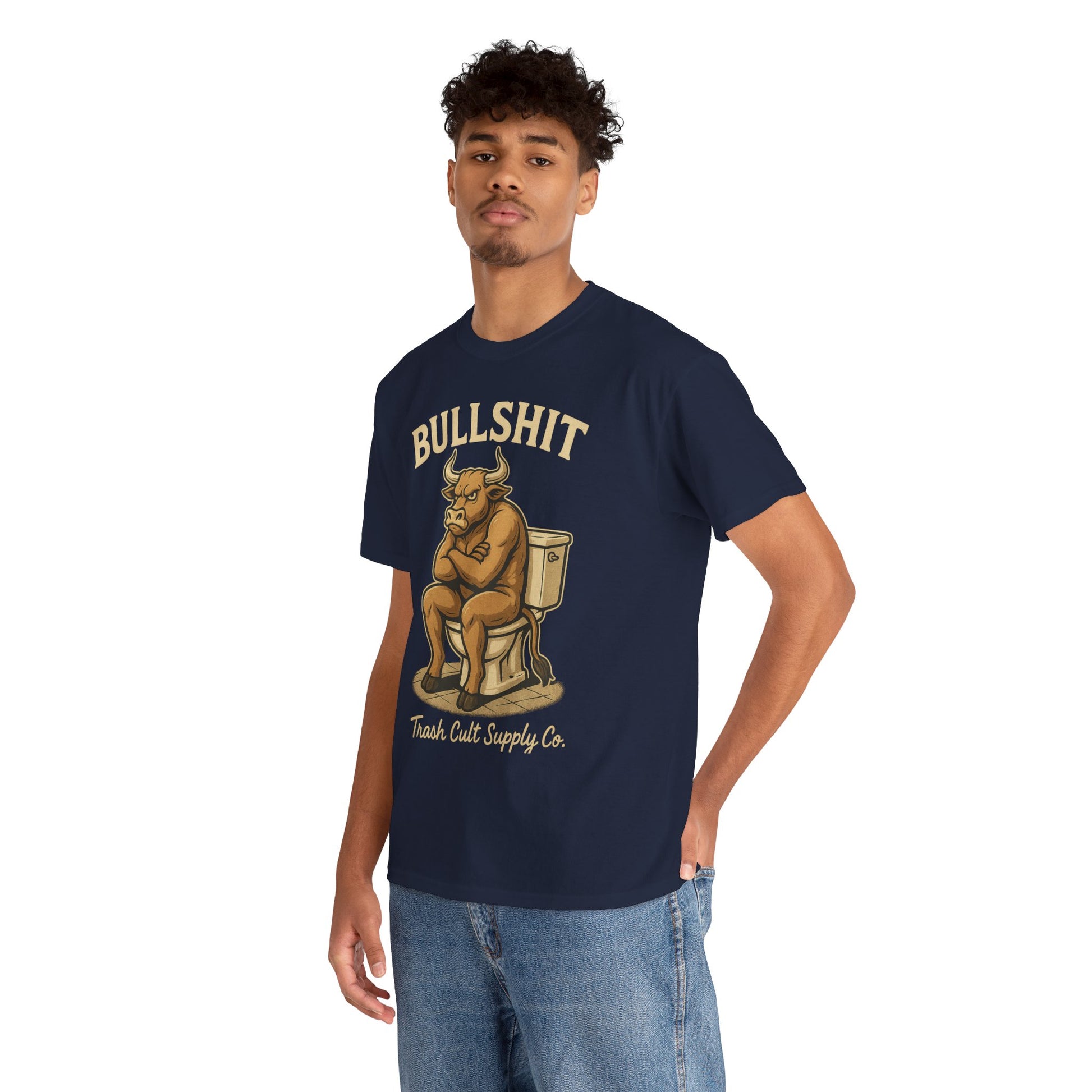 “BULLSHIT” Angry Bull Toilet Tee – Trash Cult Supply Co. | Gildan 5000 T-Shirt