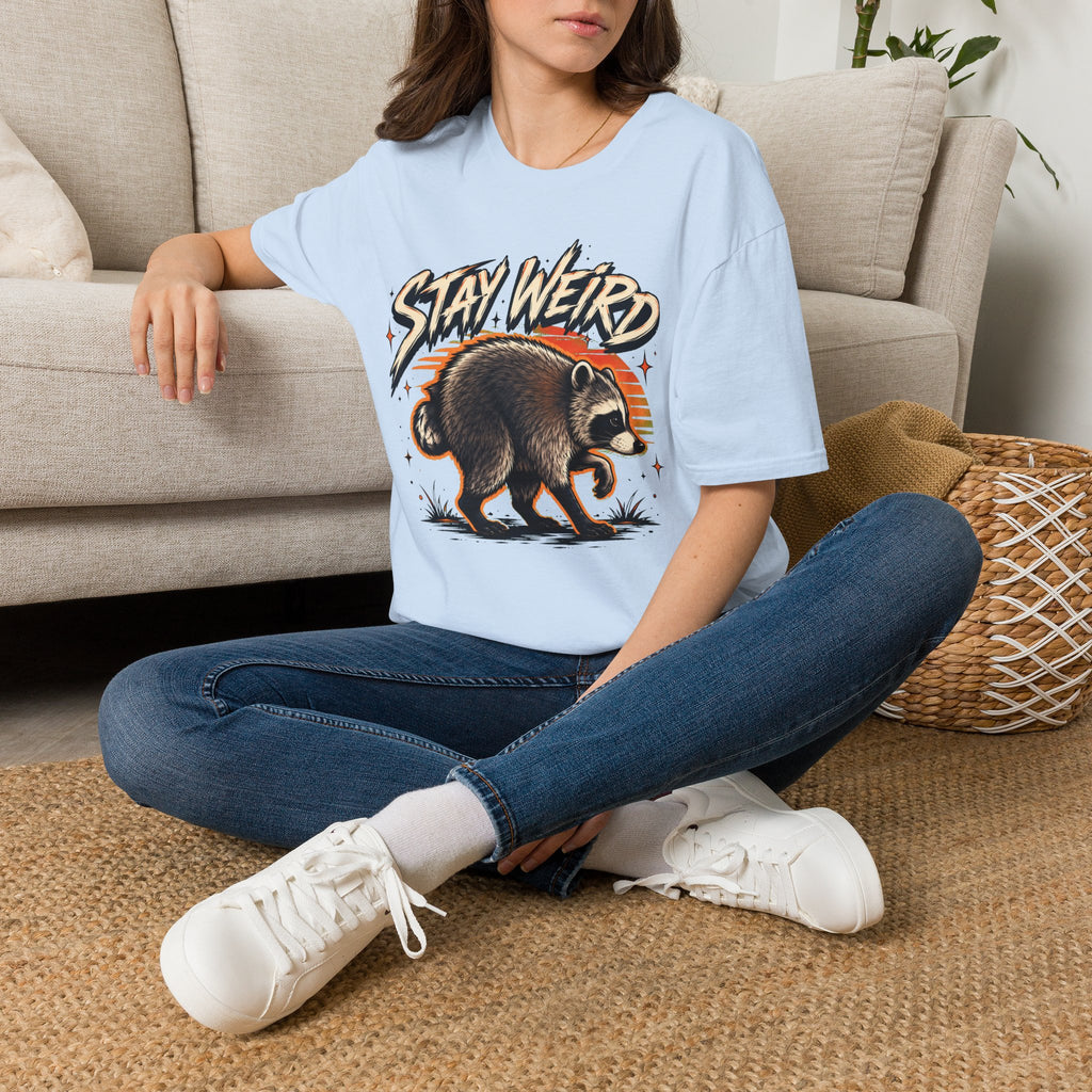 Stay Weird Raccoon Jimothy T-Shirt — Vintage Graphic Tee