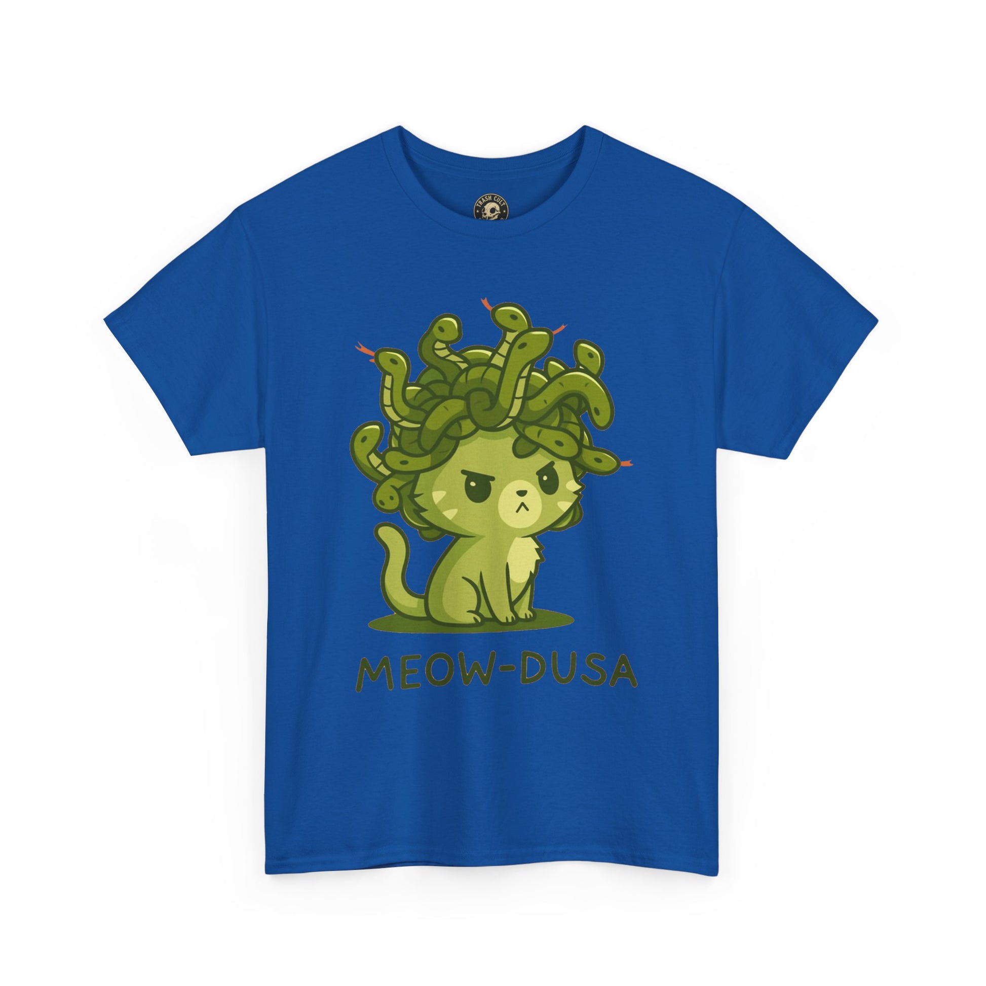Meow-dusa Funny Cat Medusa T-Shirt – Gildan 5000 Heavy Cotton Tee