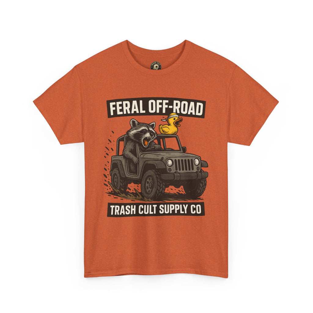 Feral Off-Road Raccoon Jeep Shirt – Mud Slinging Chaos | Trash Cult Supply Co | Gildan 5000 Tee