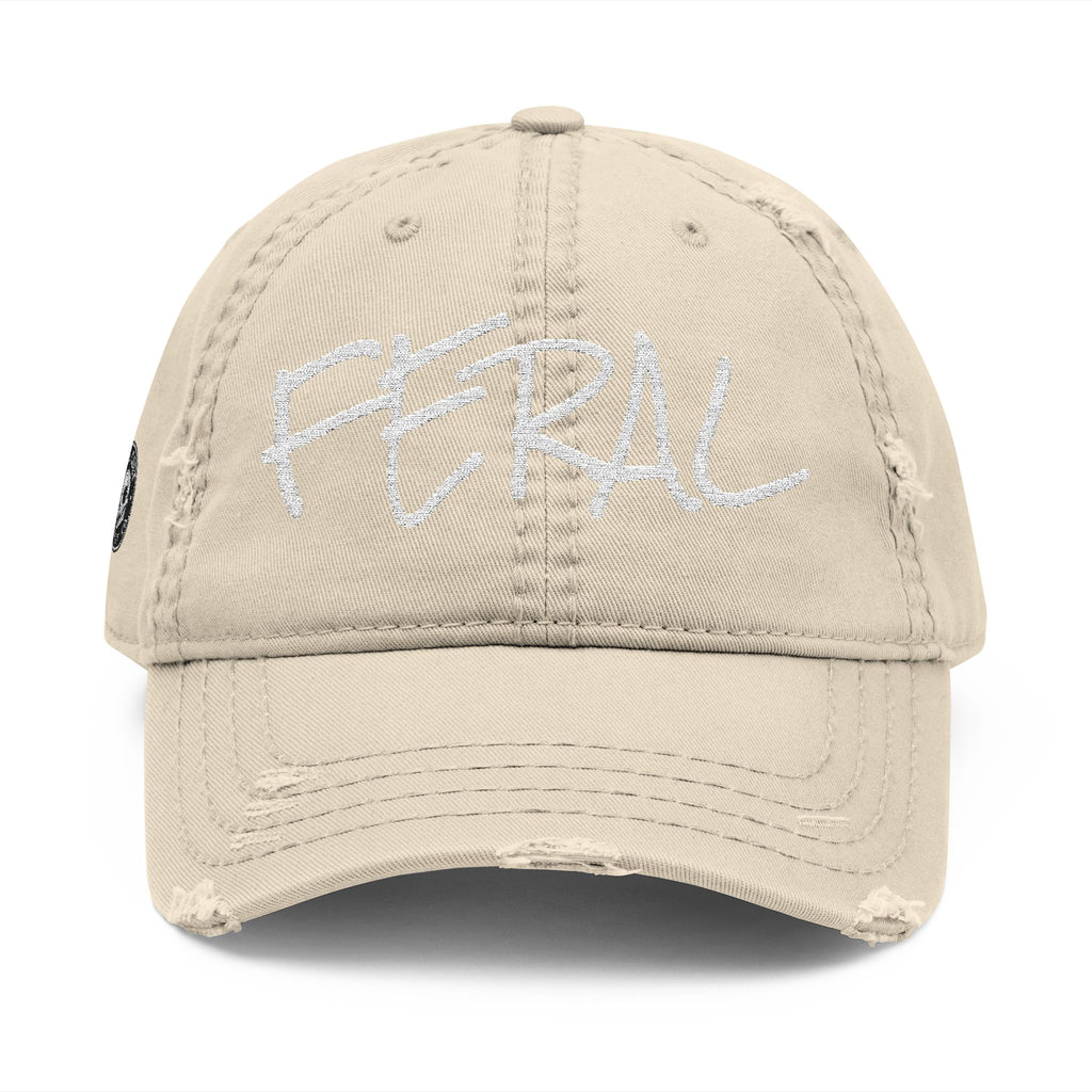 FERAL Distressed Dad Hat – Stay Weird Vintage Cap