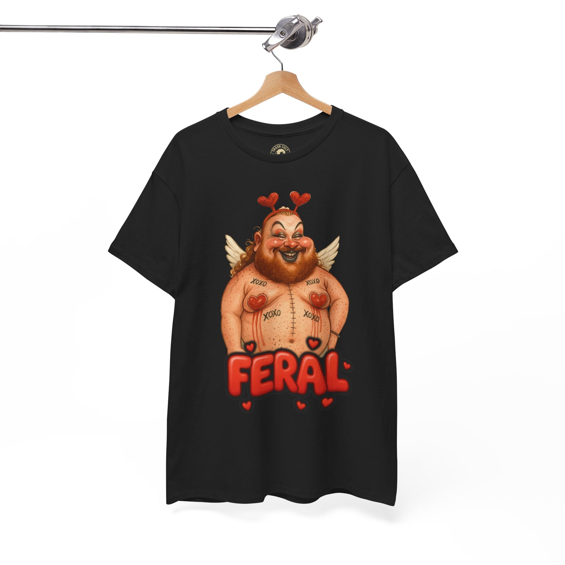 Feral Cupid Macabre Valentine Shirt | Fun Graphic Shirt, Quirky Gift, Casual Wear, Valentine's Apparel, Trendy Statement Top