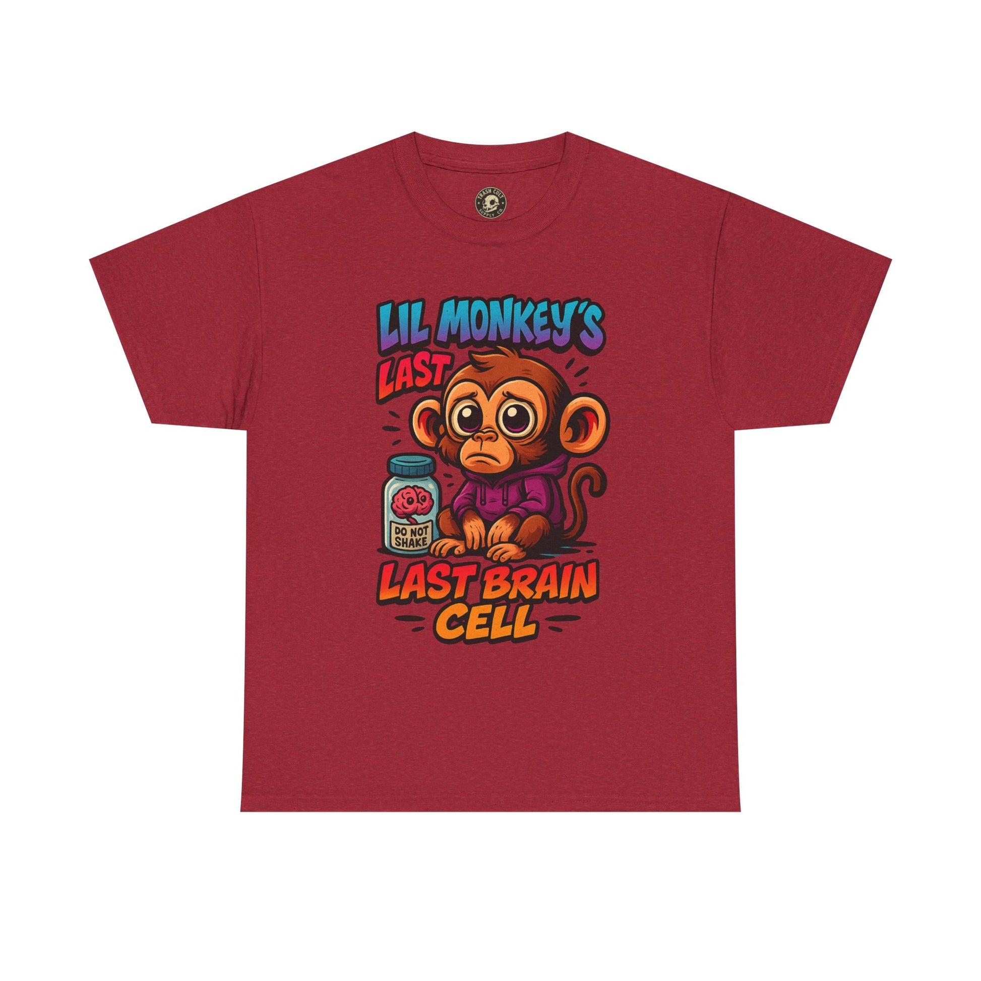 Lil Monkey’s Last Brain Cell Tee – Funny ADHD Cartoon Shirt – Gildan Heavy Cotton