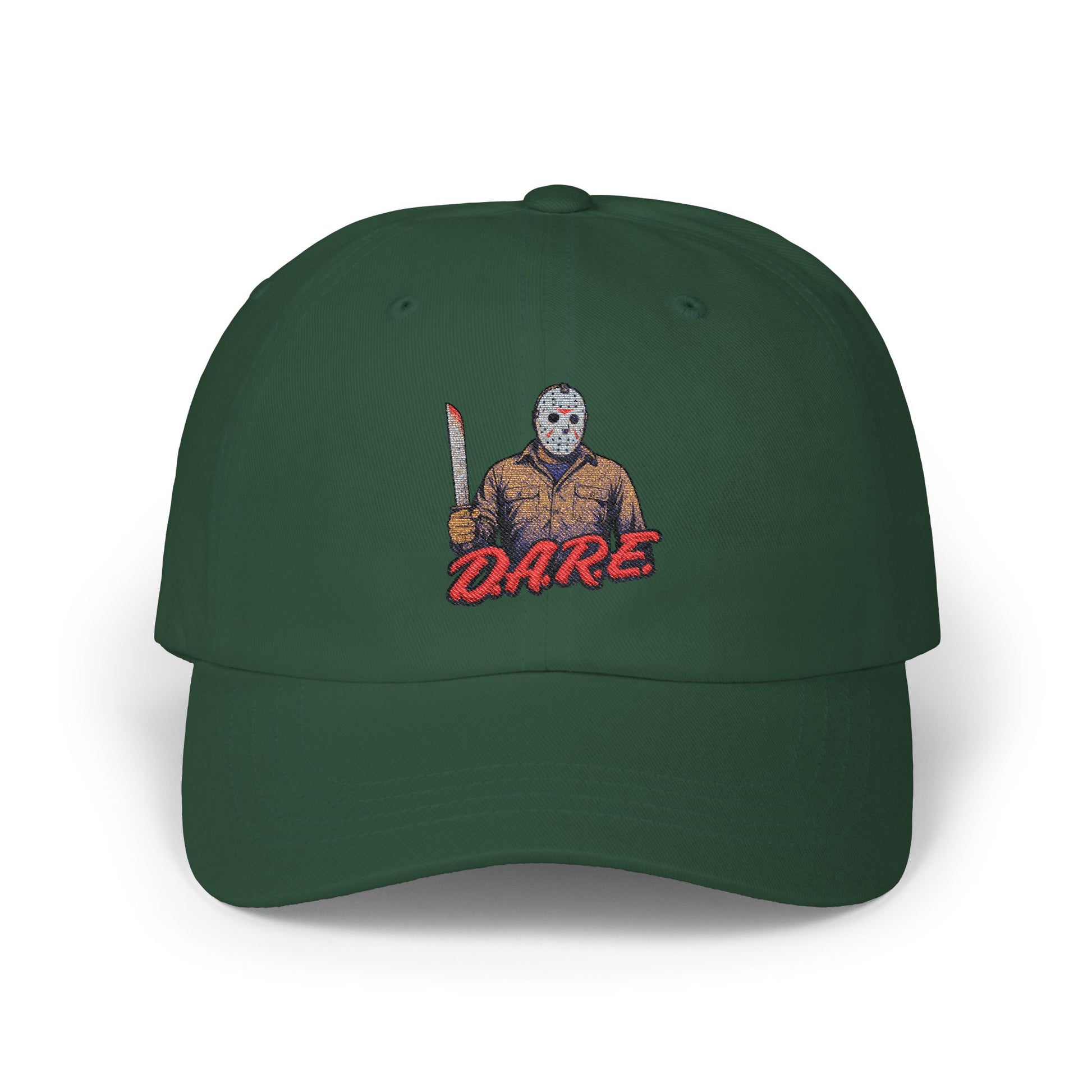 Jason Voorhees D.A.R.E. Parody Dad Hat – 80s Horror Meme Printed Cap
