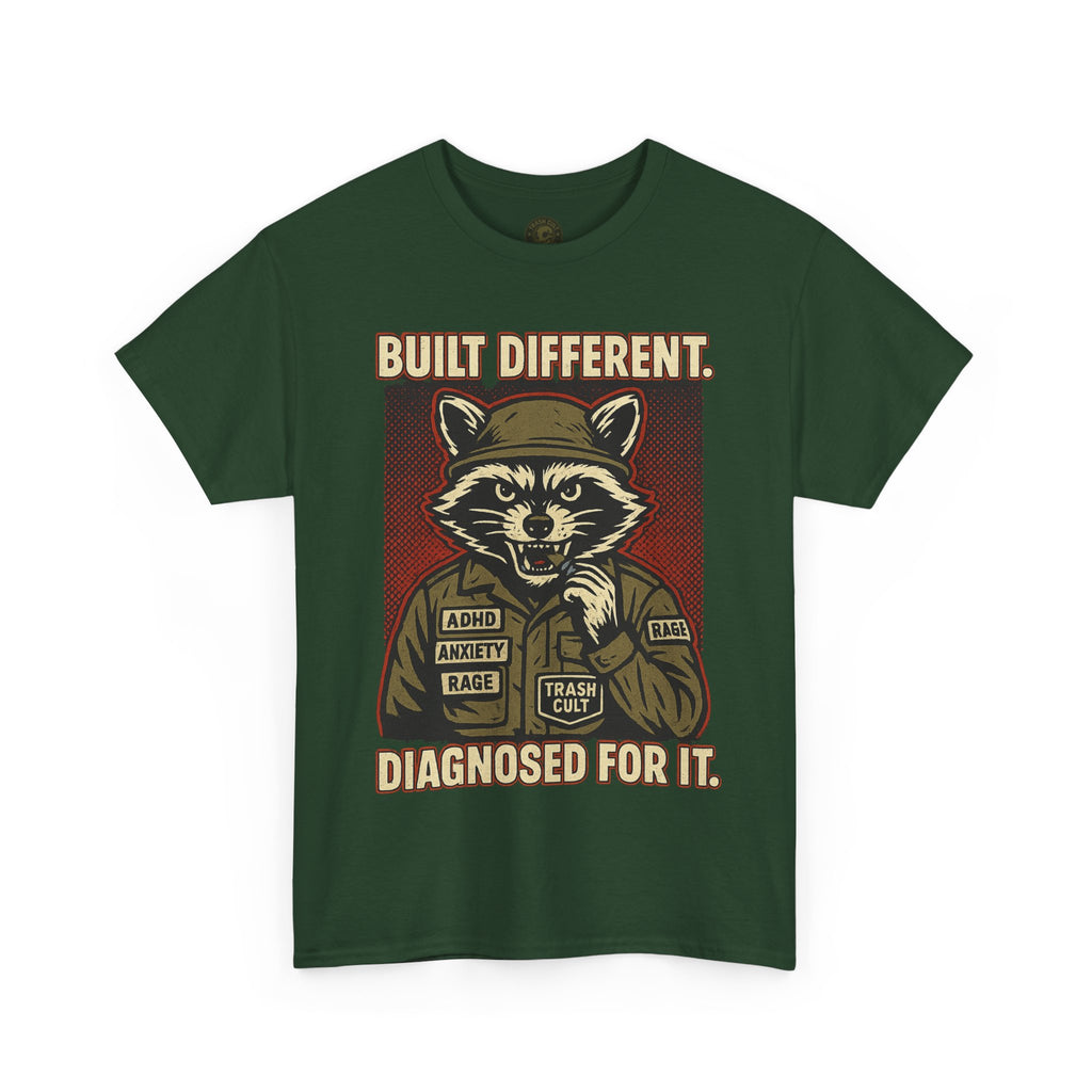Built Different Diagnosed For It Military Raccoon Shirt – Gildan 5000