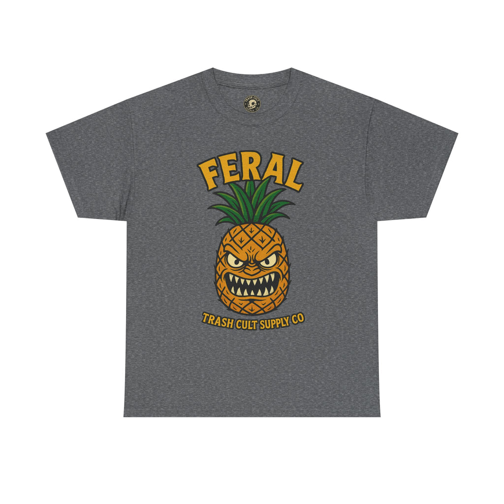 Feral Evil Pineapple Shirt – Aggressive Fruit Trashcore Tee – Gildan 5000 Unisex