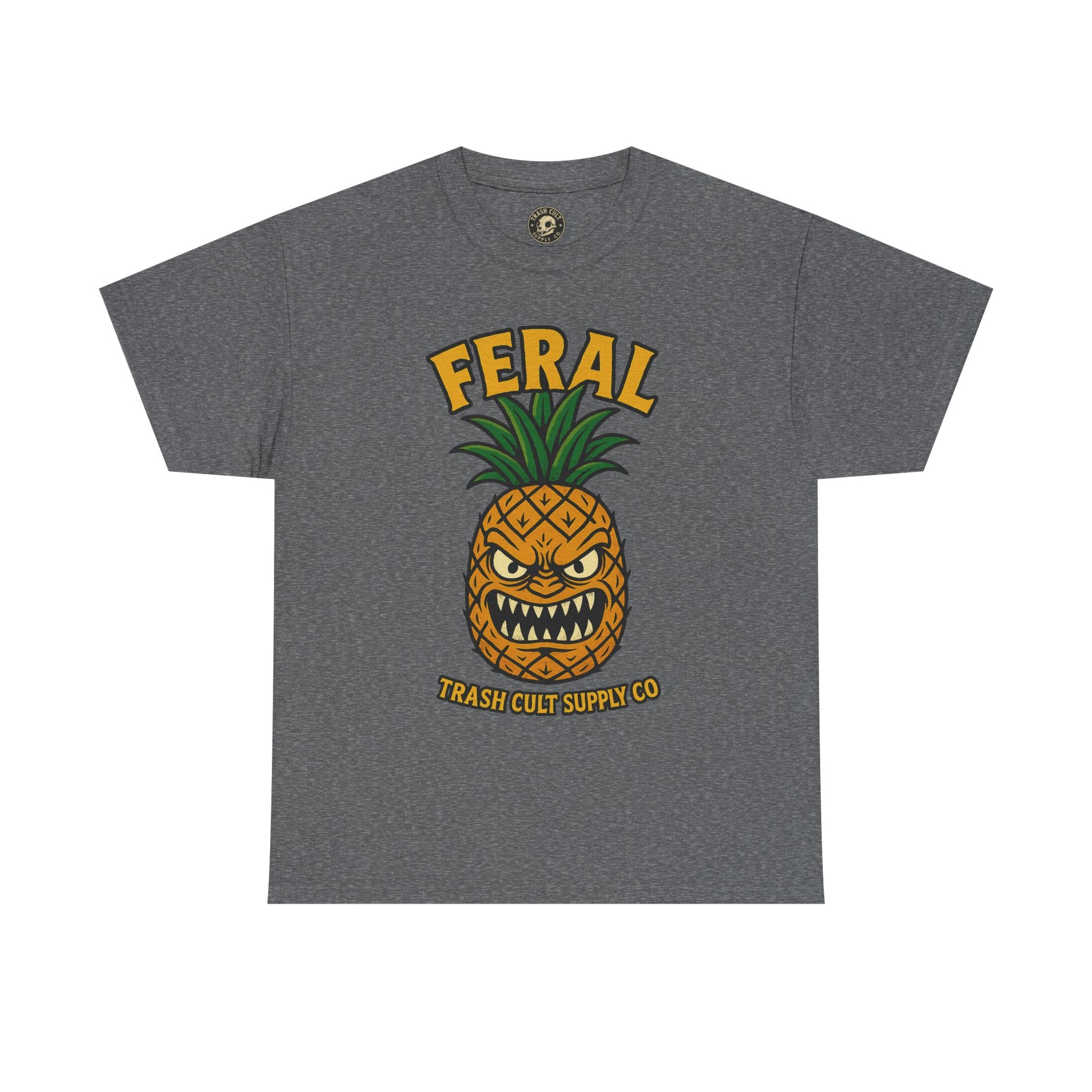 Feral Evil Pineapple Shirt – Aggressive Fruit Trashcore Tee – Gildan 5000 Unisex