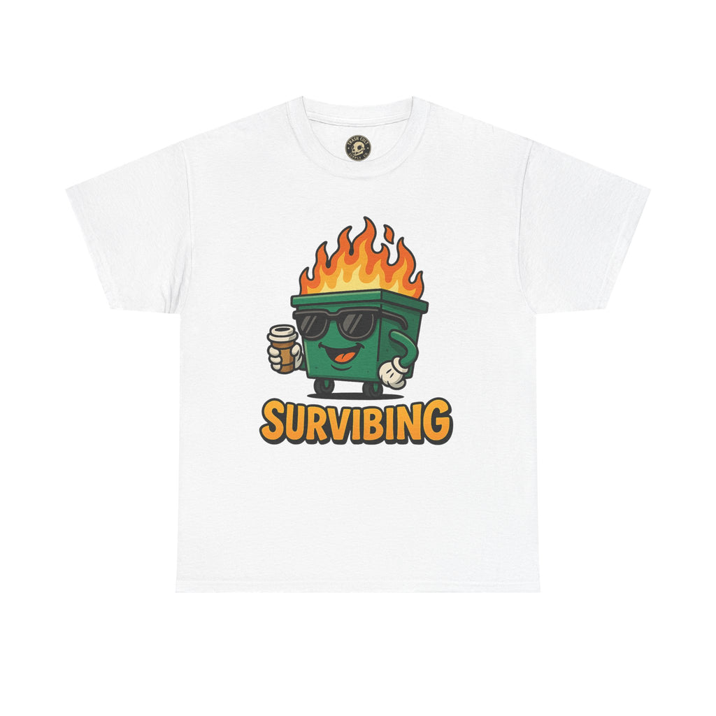Surviving Coffee Vibes Unisex Heavy Cotton Tee, Perfect for Coffee Lovers, Funny Gift for Friends, Casual Wear, Everyday Mood T-Shirt