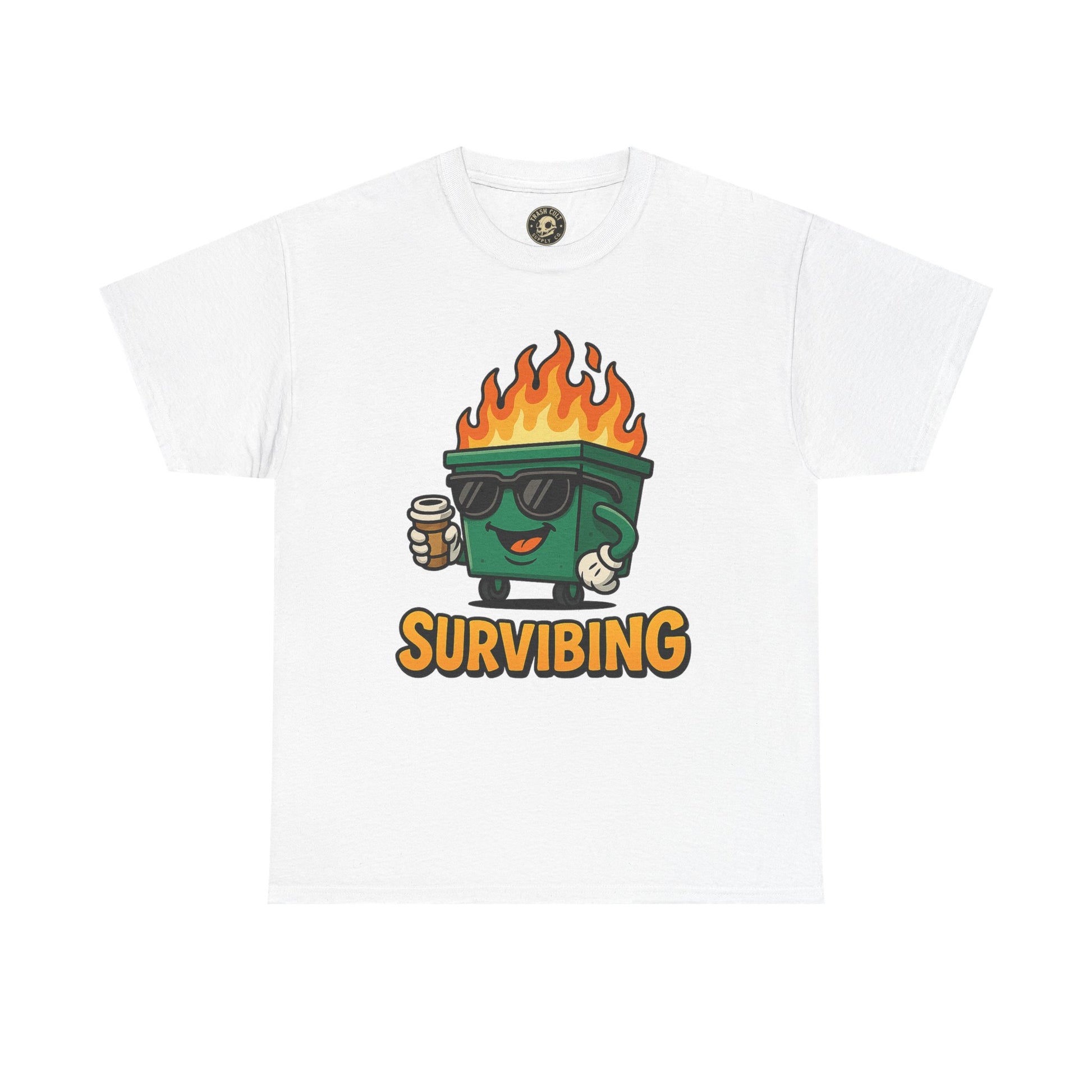 Surviving Coffee Vibes Unisex Heavy Cotton Tee, Perfect for Coffee Lovers, Funny Gift for Friends, Casual Wear, Everyday Mood T-Shirt
