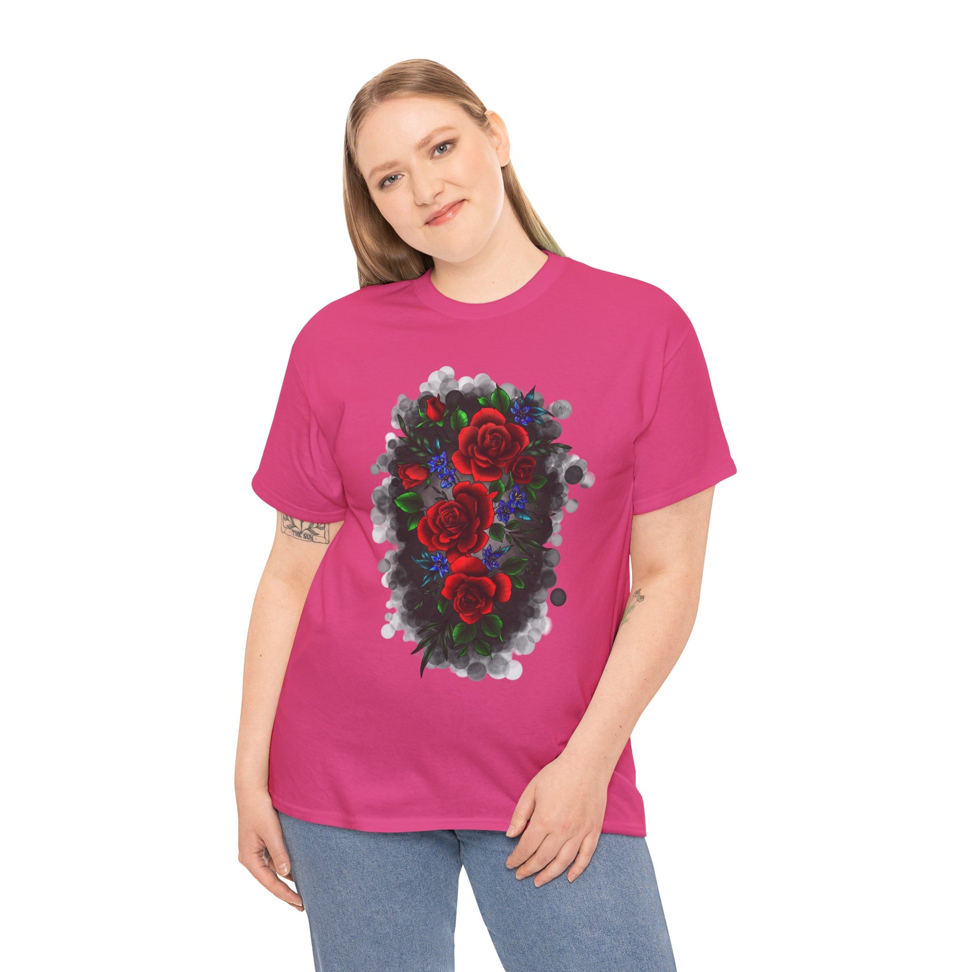 Floral Smoke Tattoo T-Shirt – Lara Davenport x Trash Cult Supply Co. Collab (Gildan 5000)