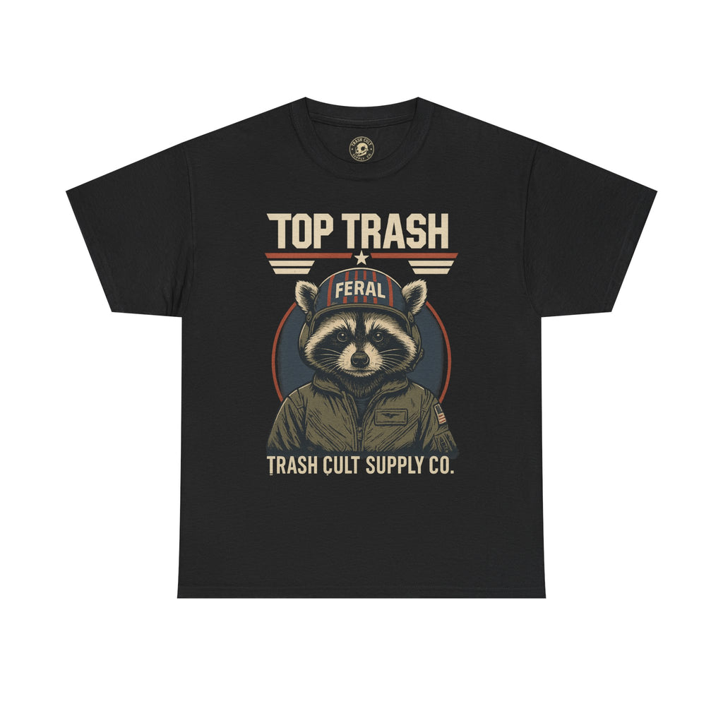 Feral Top Trash Raccoon Pilot Shirt – Trash Cult Supply Co. Parody Tee