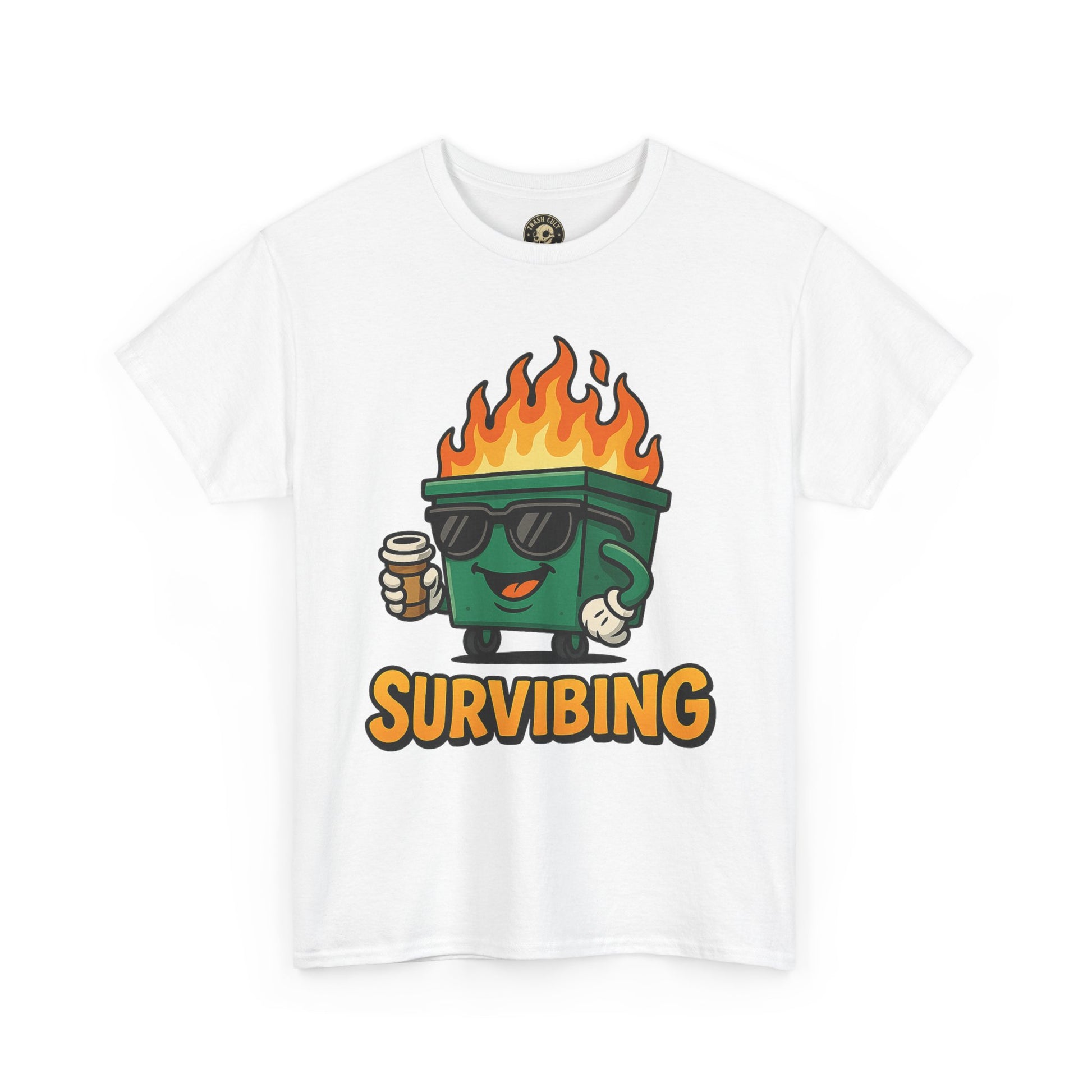 Surviving Coffee Vibes Unisex Heavy Cotton Tee, Perfect for Coffee Lovers, Funny Gift for Friends, Casual Wear, Everyday Mood T-Shirt