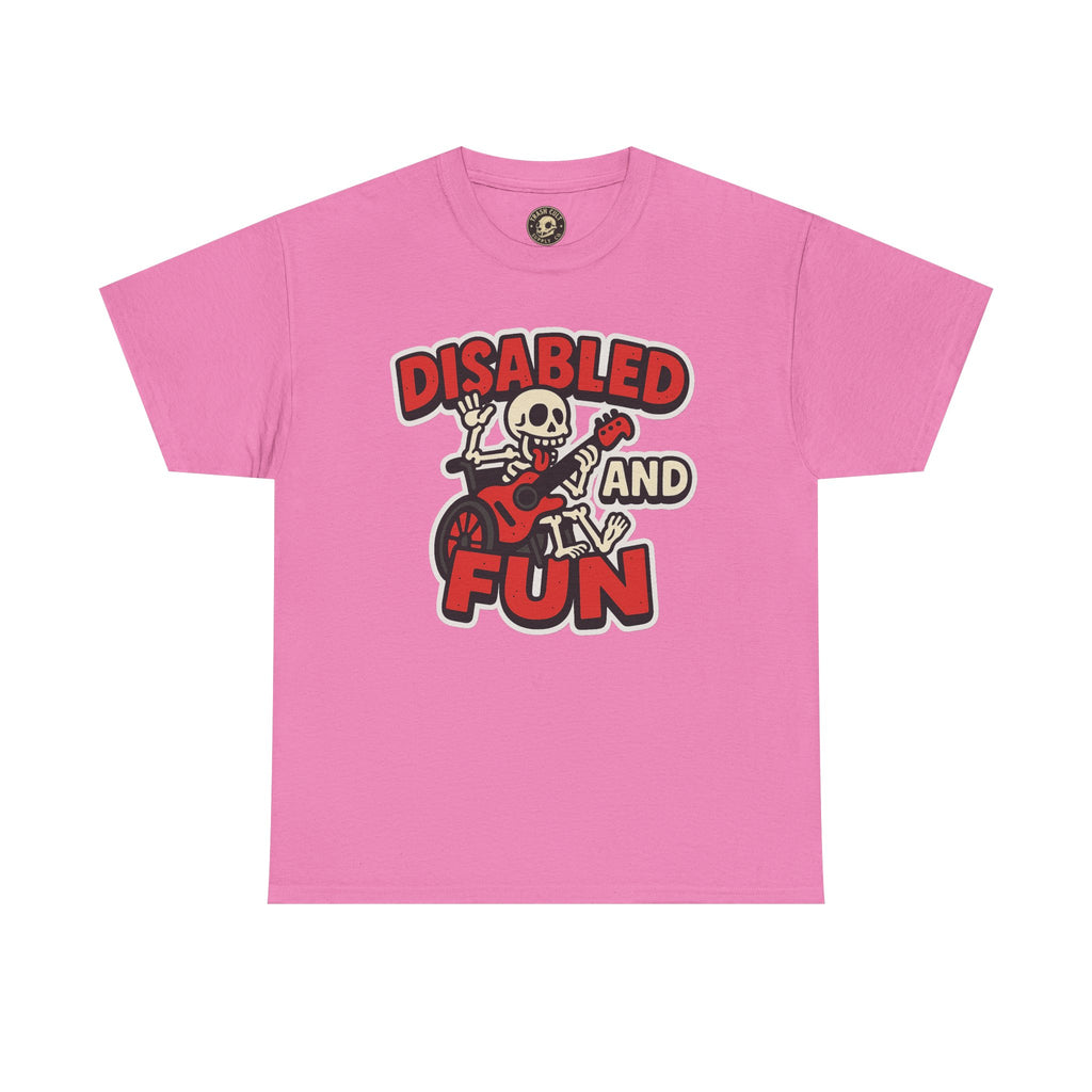 Disabled and Fun Unisex Heavy Cotton Tee, Casual Shirt, Gift for Friends, Music Lovers Gift, Fun T-Shirt, Halloween Wear, Everyday Comfort